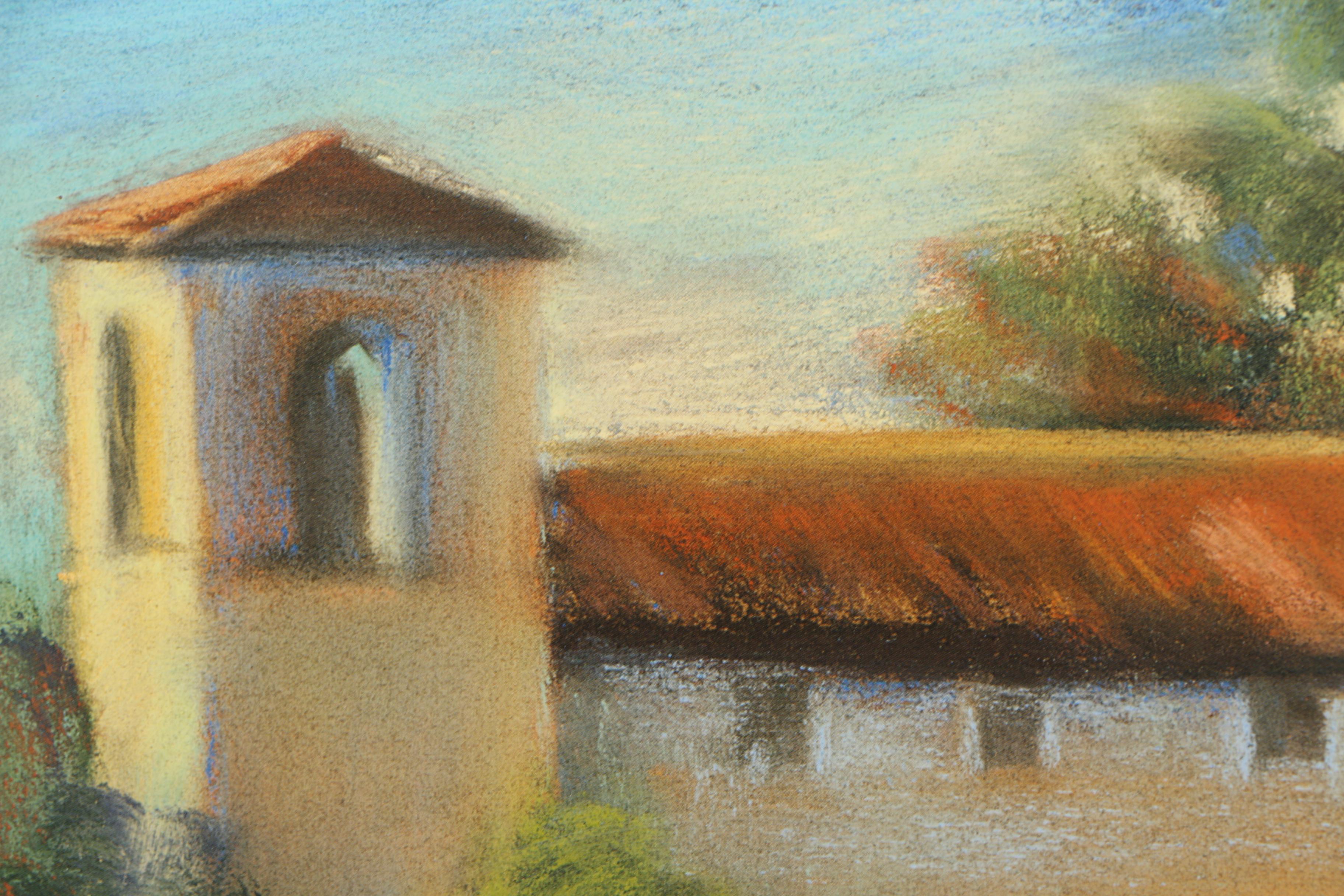 Offset Lithograph of a Villa Home