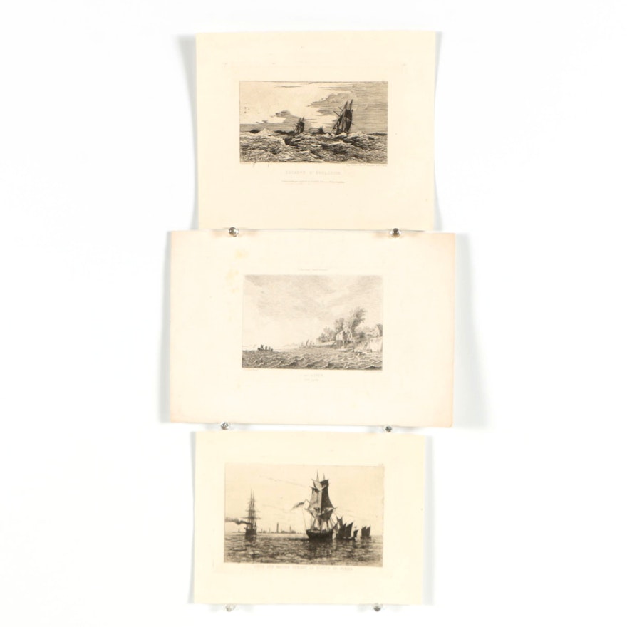 Etchings of Nautical Scenes