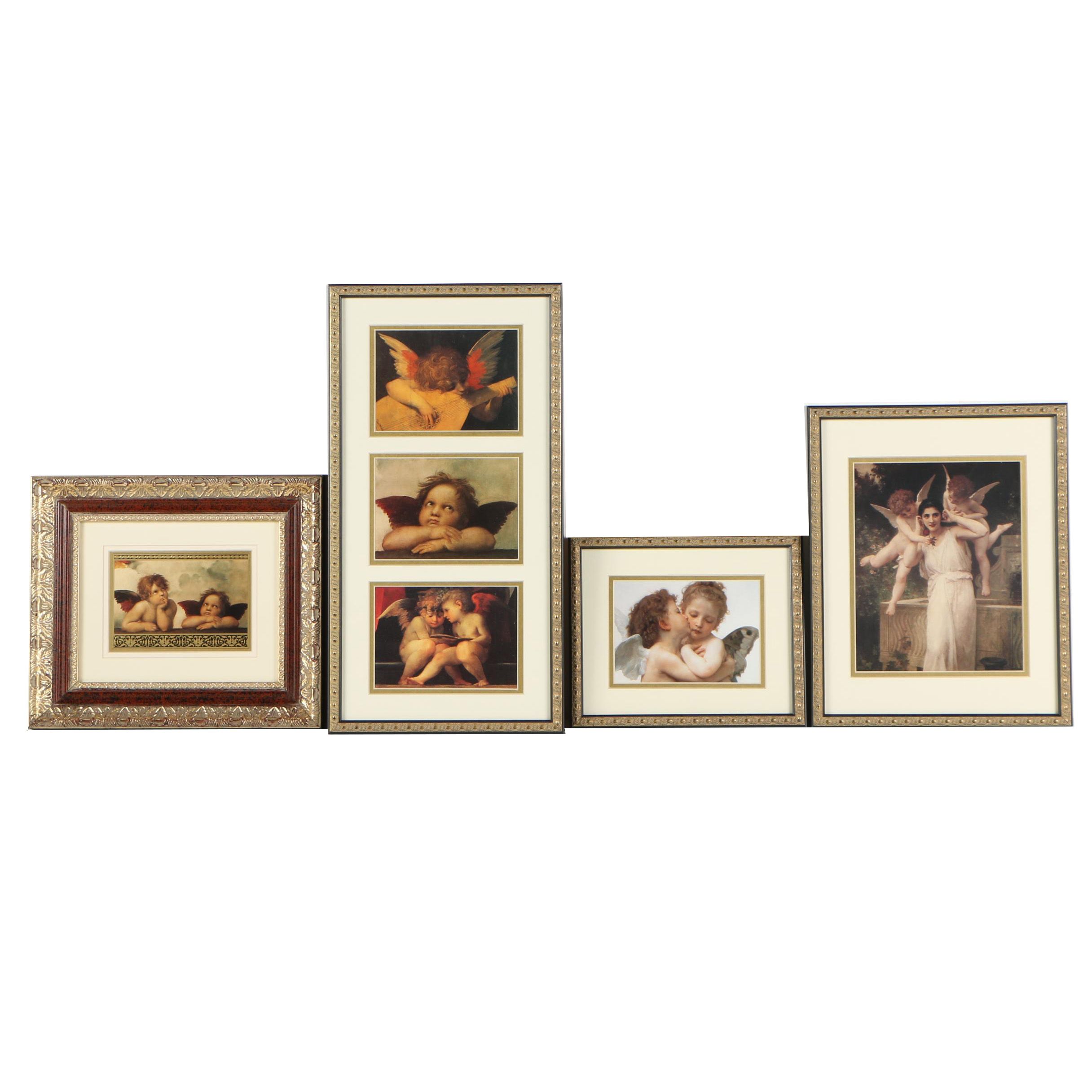 Offset Lithographs of Angels After Raphael, Bouguereau, and Fiorentino