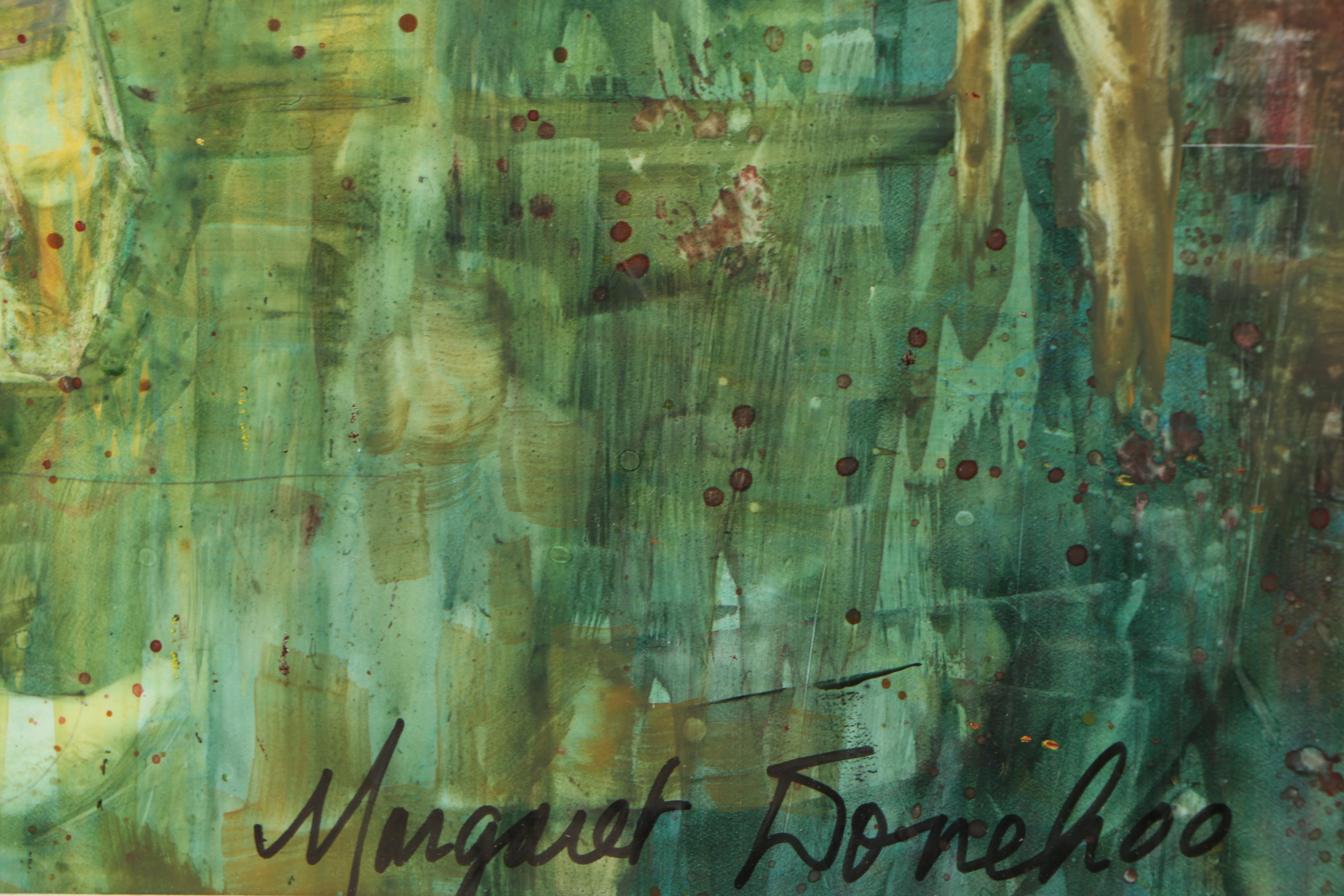 Margaret Donehoo Gouache Painting "Feeding the Birds"