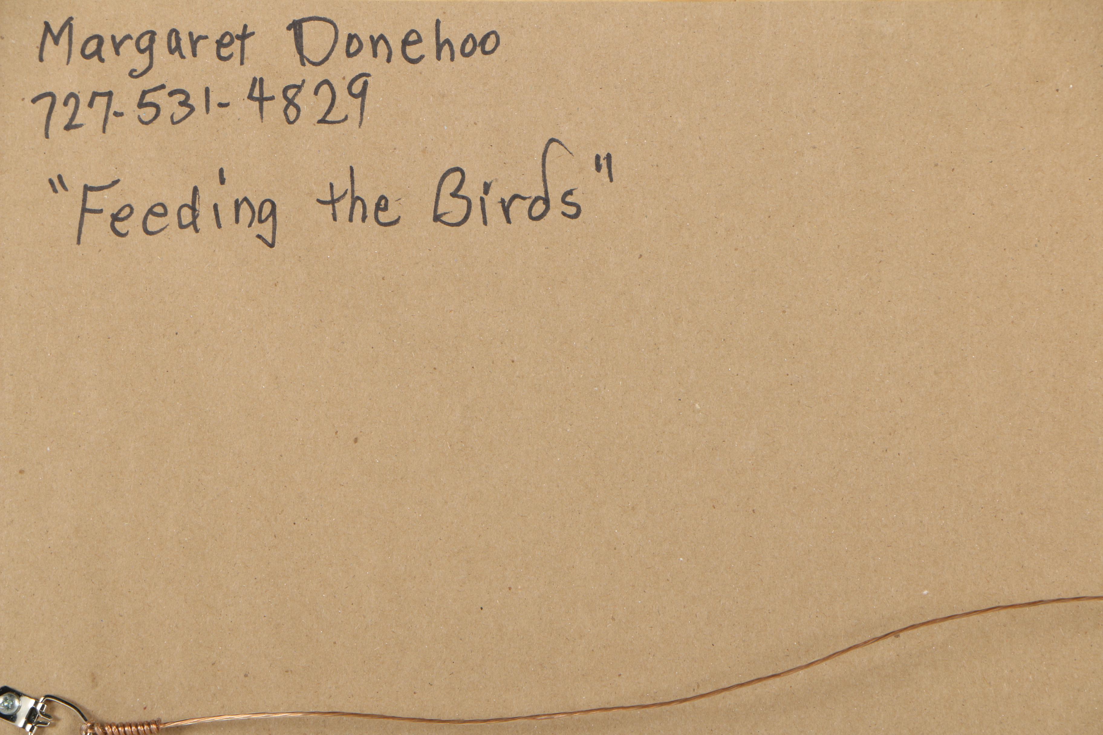 Margaret Donehoo Gouache Painting "Feeding the Birds"