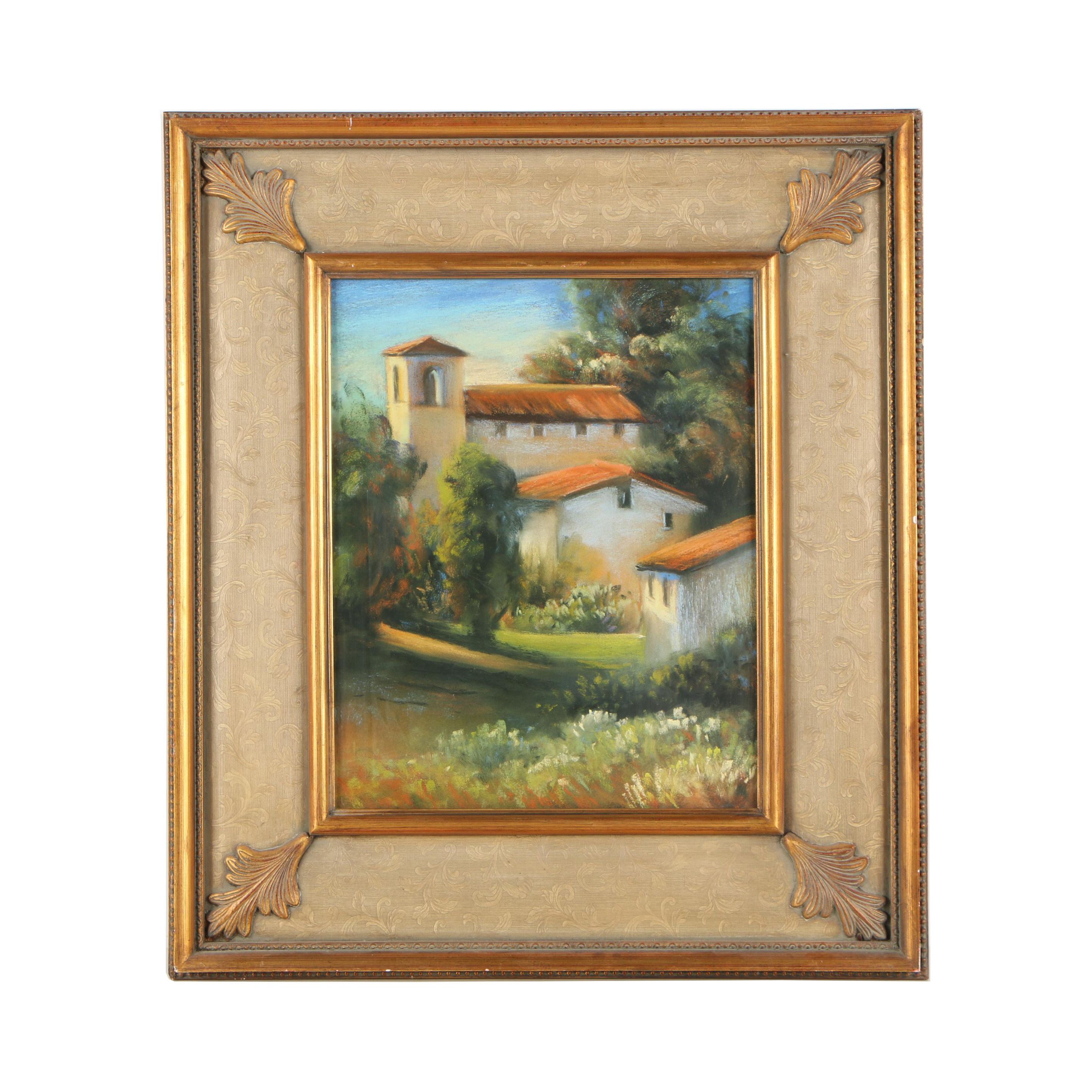 Offset Lithograph of a Villa Home