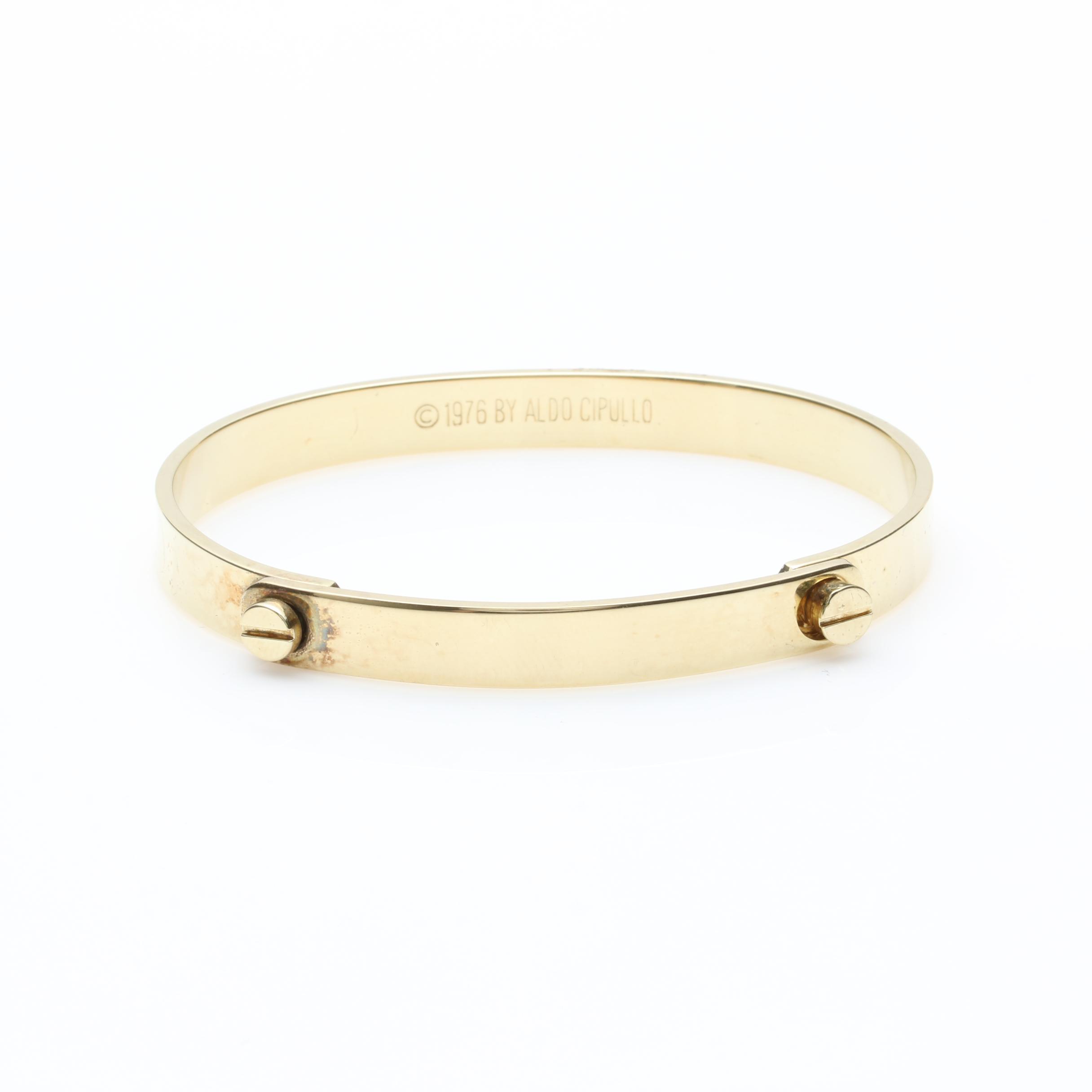 1976 Aldo Cipullo Gold Toned Bracelet