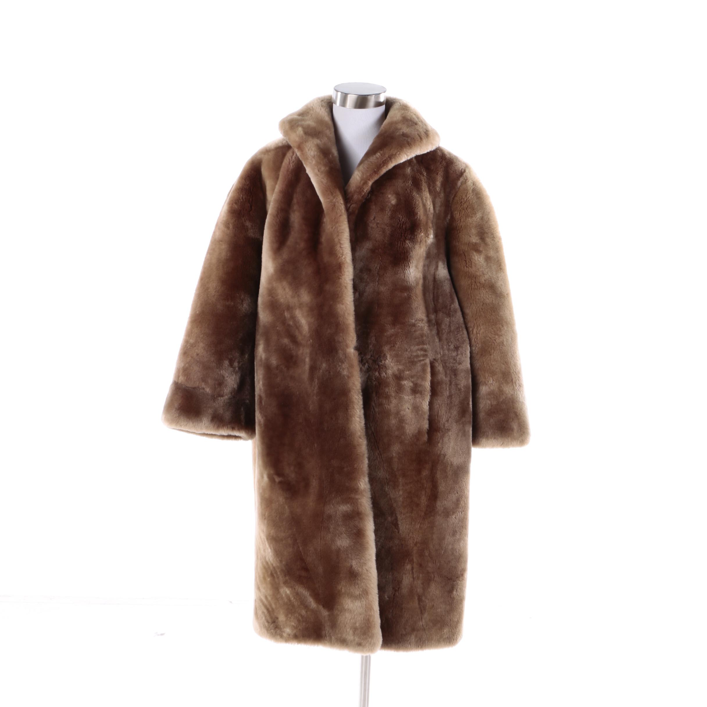 Women's Vintage Bond Furs Brown Mouton Fur Coat