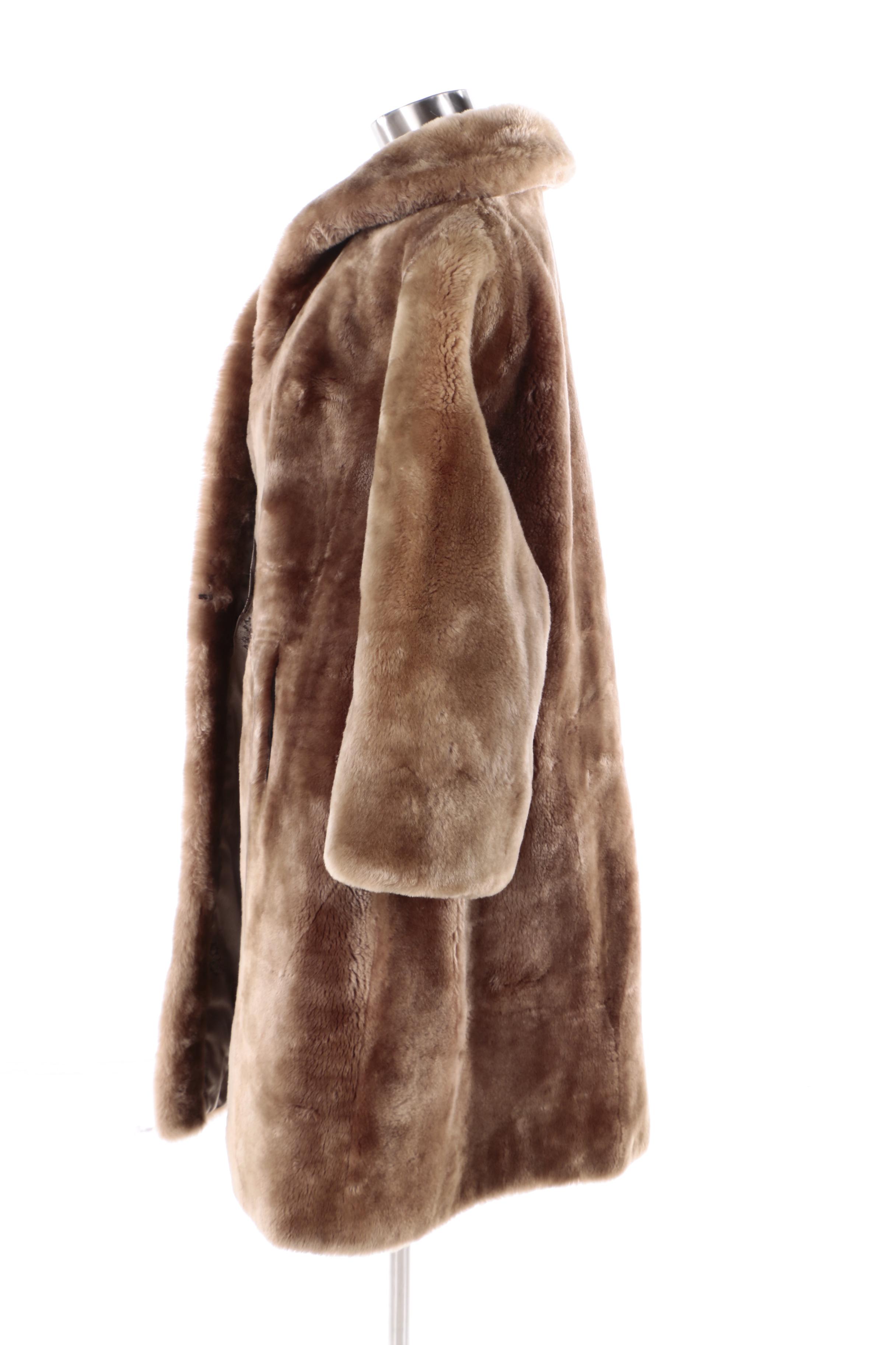 Women's Vintage Bond Furs Brown Mouton Fur Coat