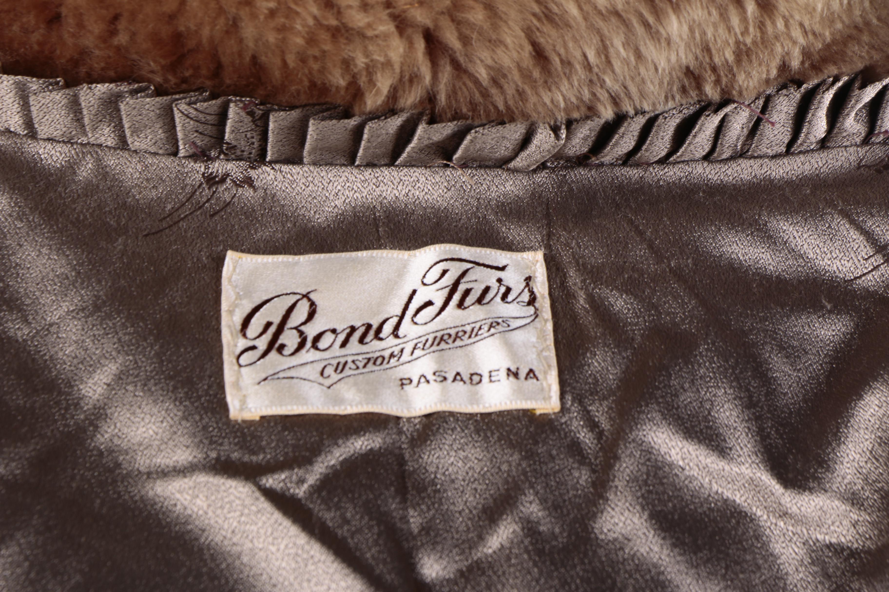 Women's Vintage Bond Furs Brown Mouton Fur Coat