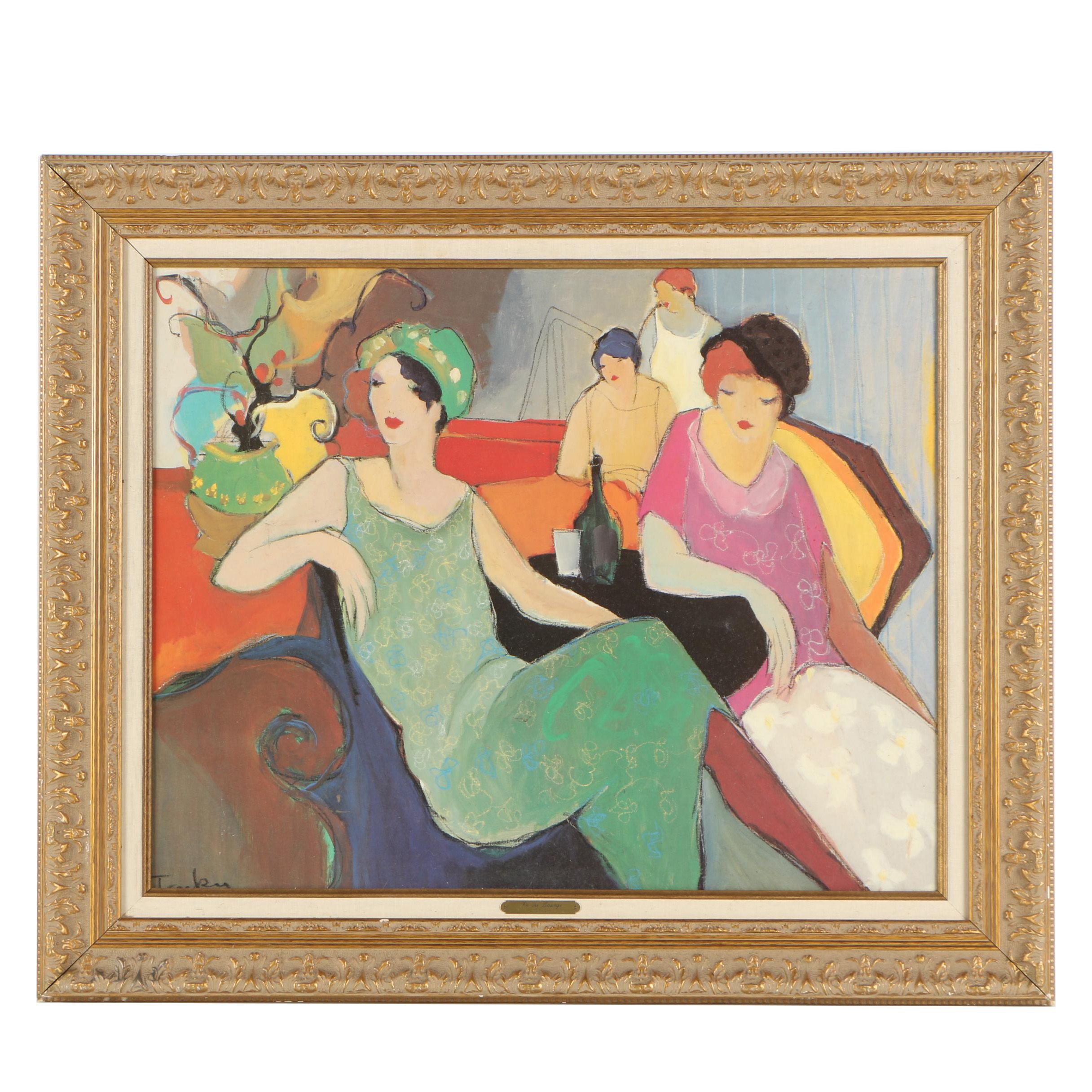 Offset Lithograph After Itzchak Tarkay "In the Lounge"