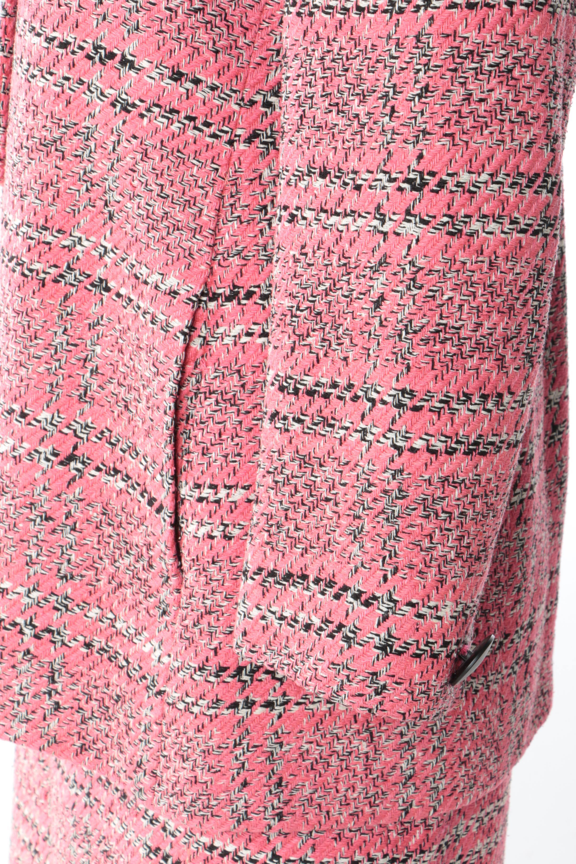 Christian Dior Pink Wool Blend Skirt Suit