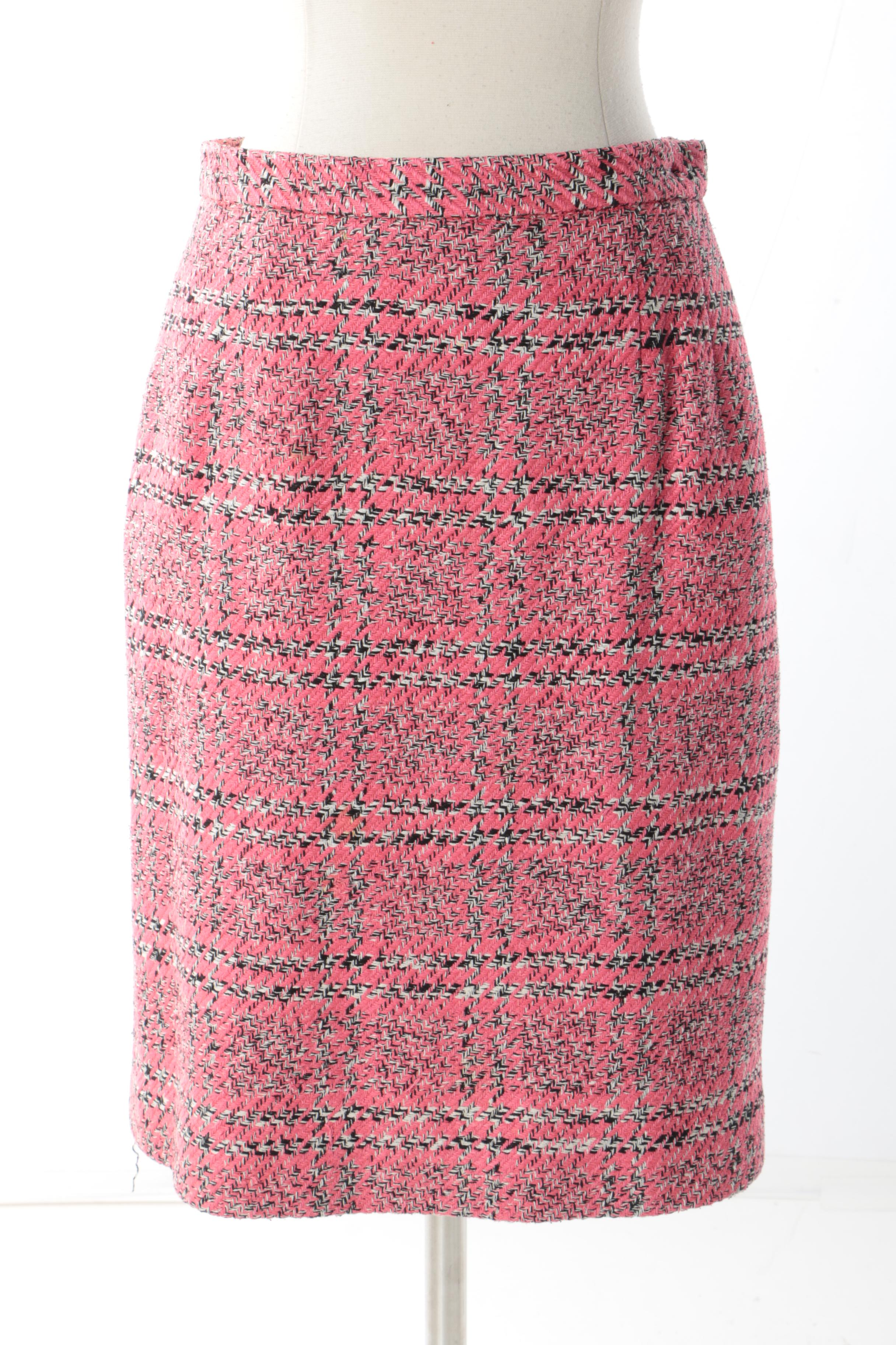 Christian Dior Pink Wool Blend Skirt Suit