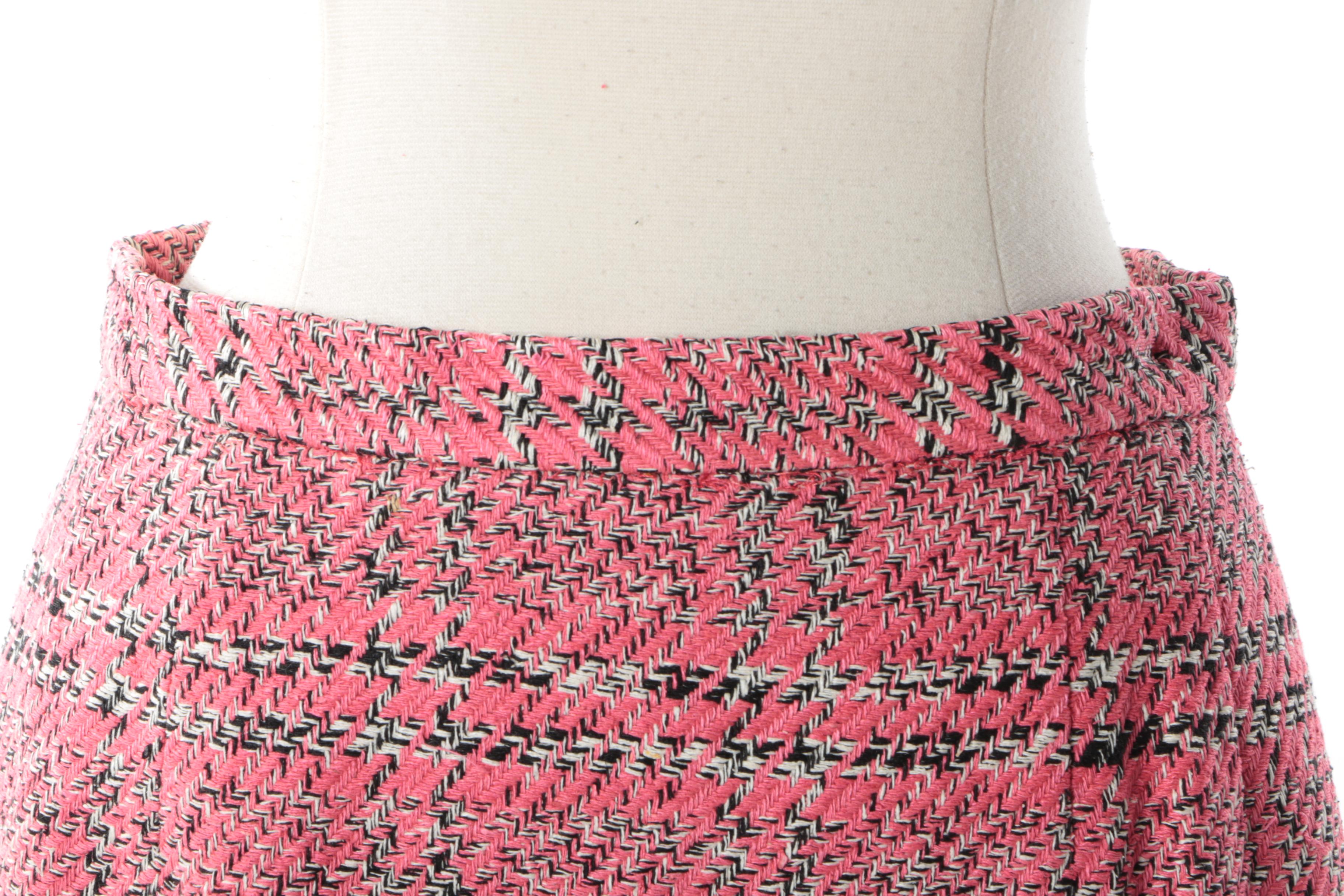 Christian Dior Pink Wool Blend Skirt Suit