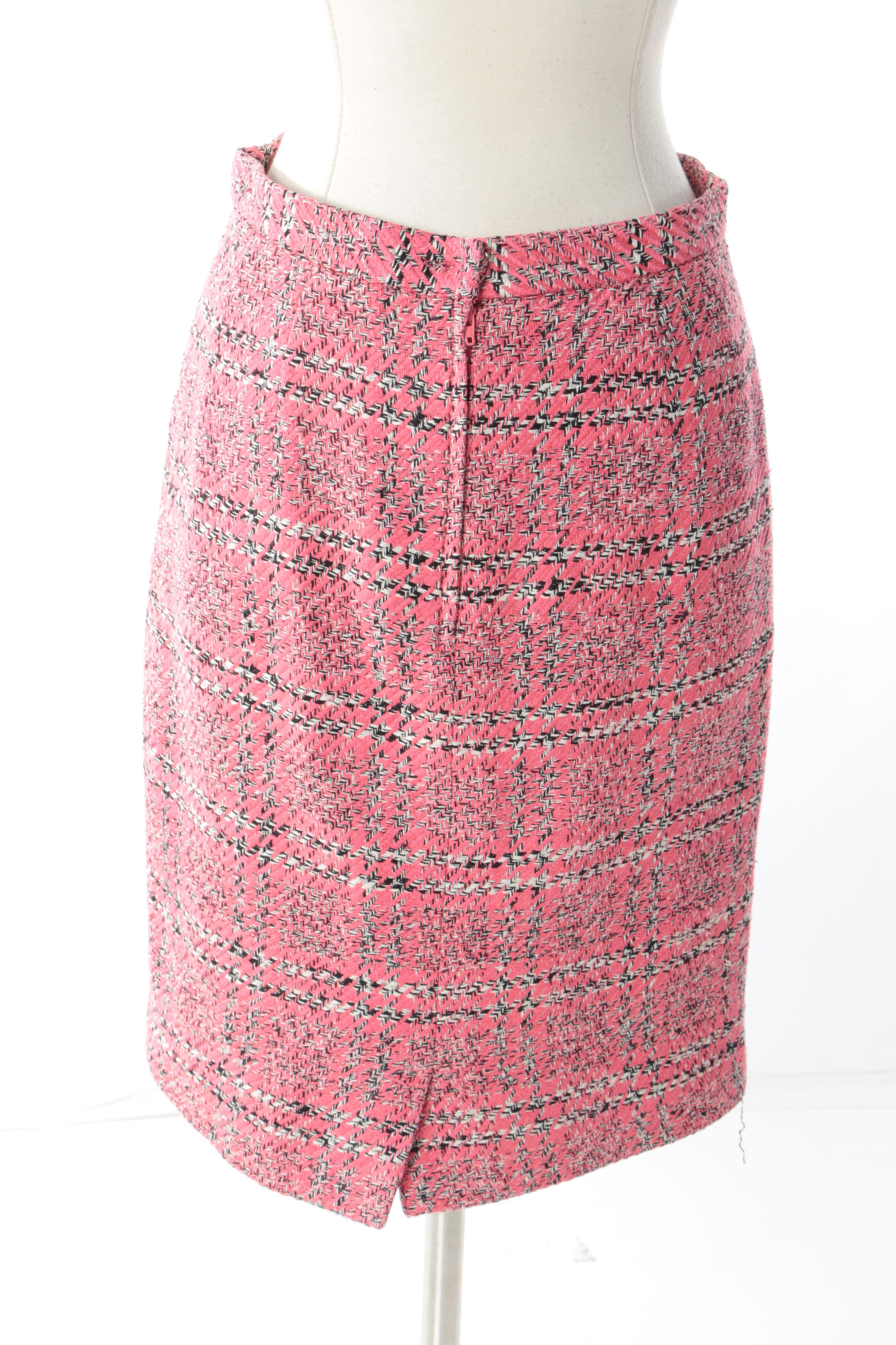 Christian Dior Pink Wool Blend Skirt Suit