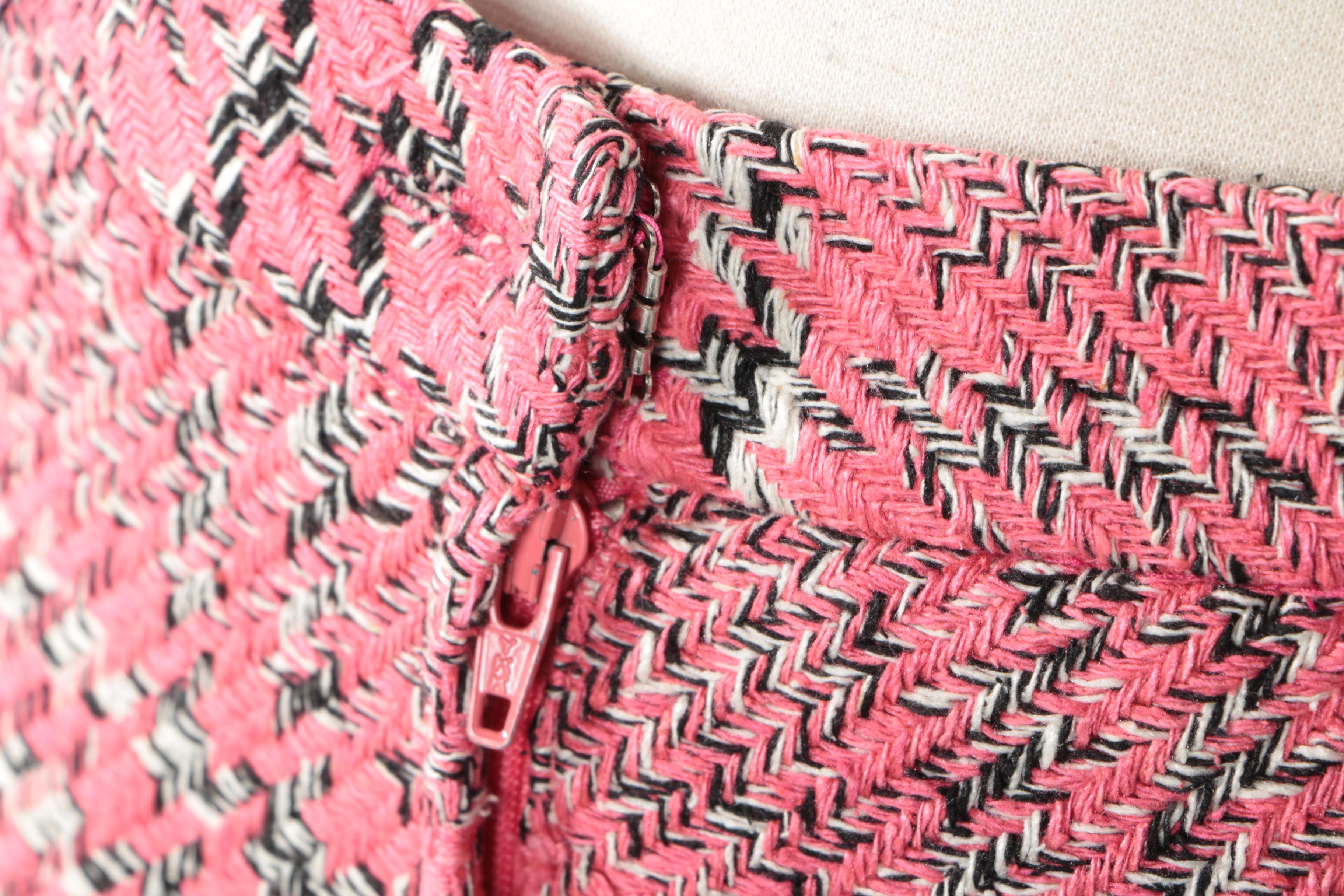 Christian Dior Pink Wool Blend Skirt Suit