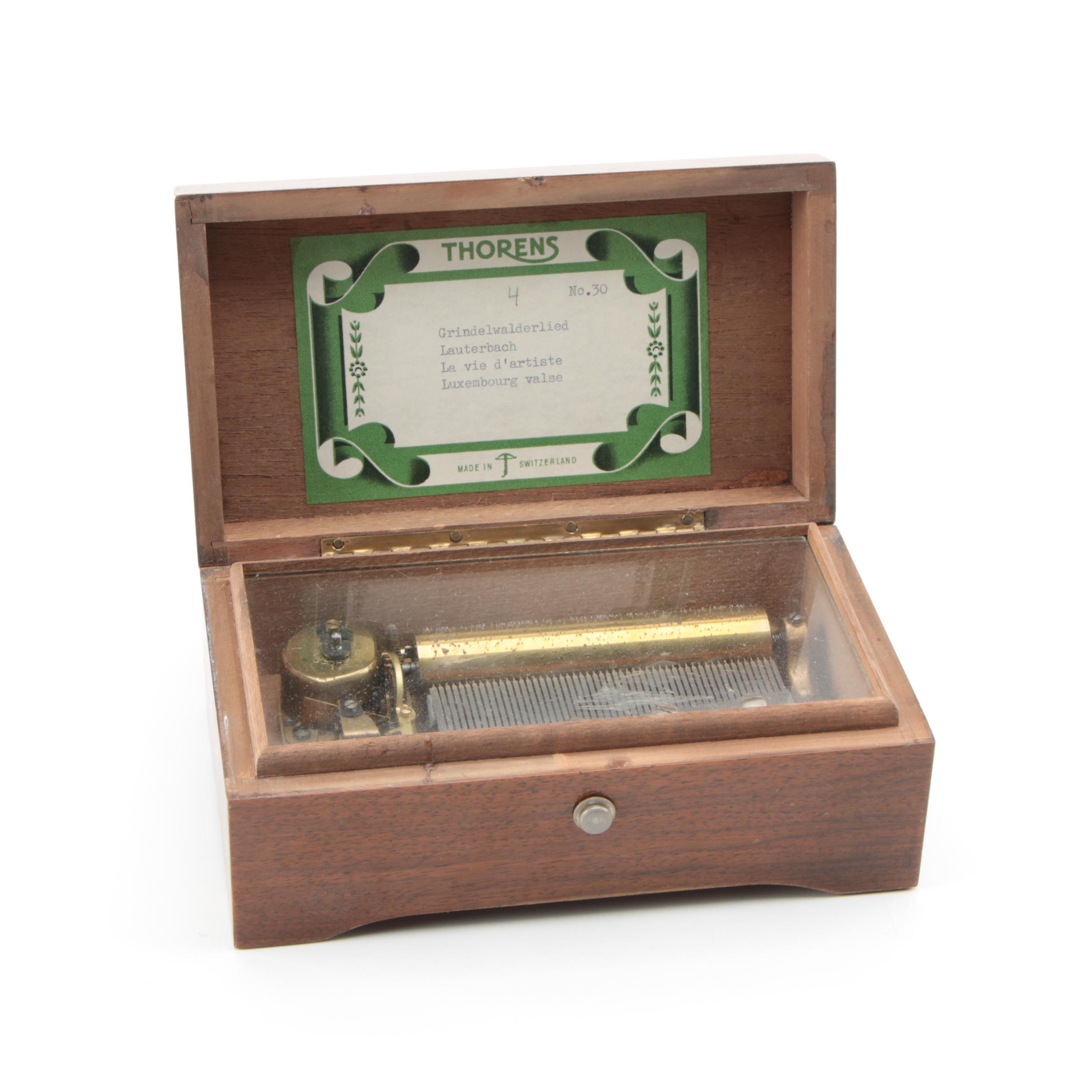 Vintage Swiss Thorens Cylinder Music Box