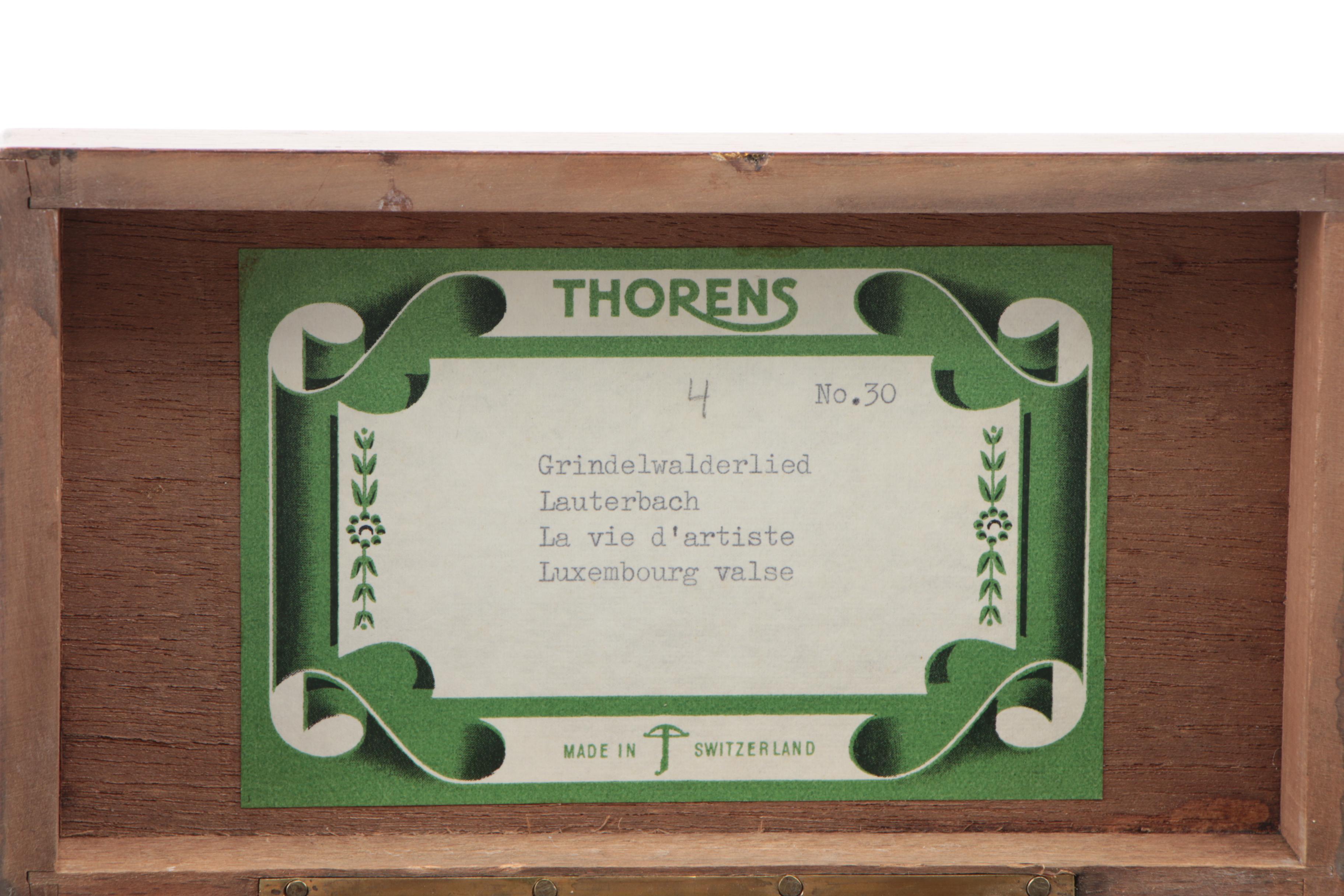 Vintage Swiss Thorens Cylinder Music Box