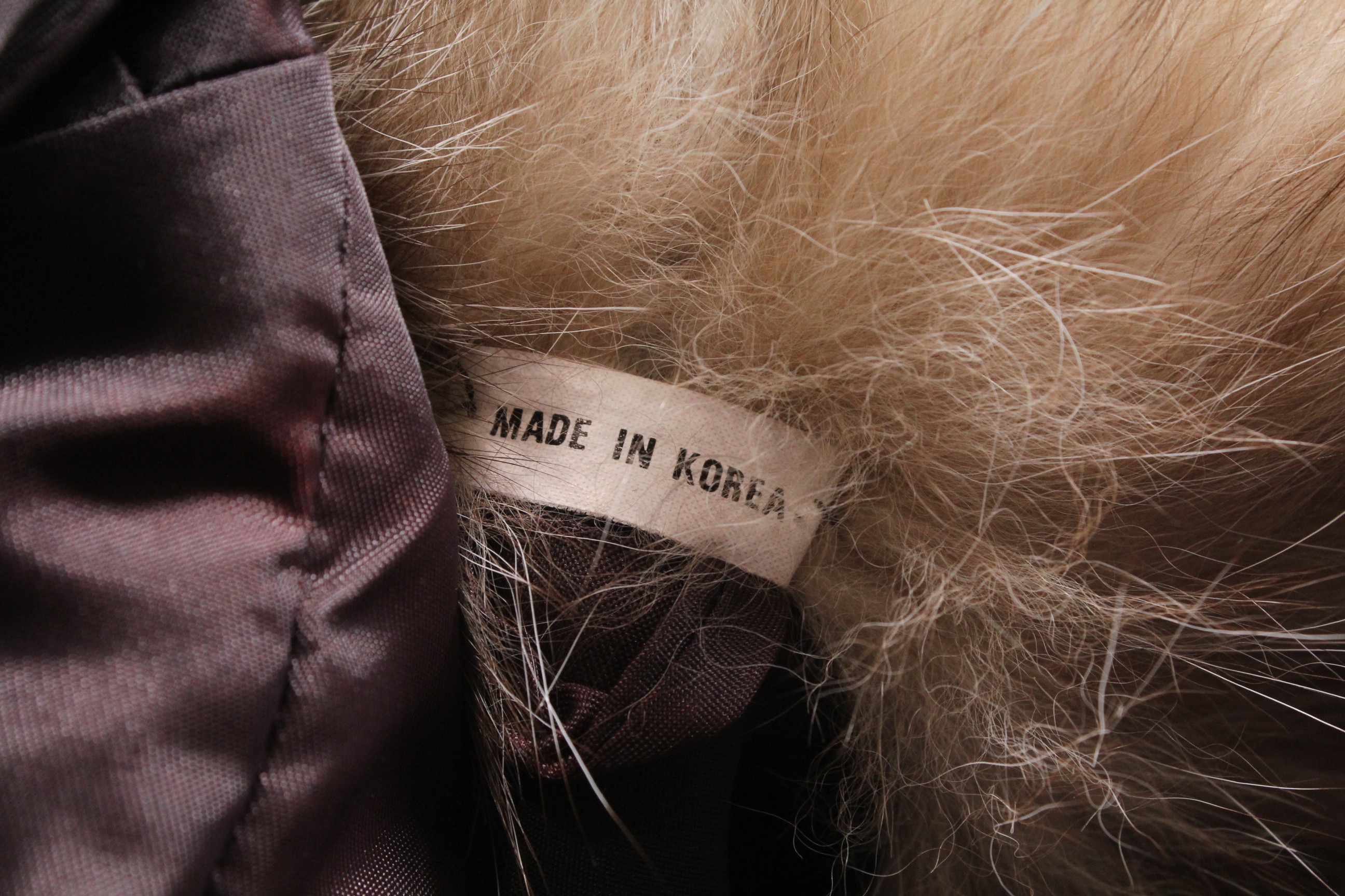 Vintage Evans Collection Brown Mink Fur Coat with Fox Fur Trim