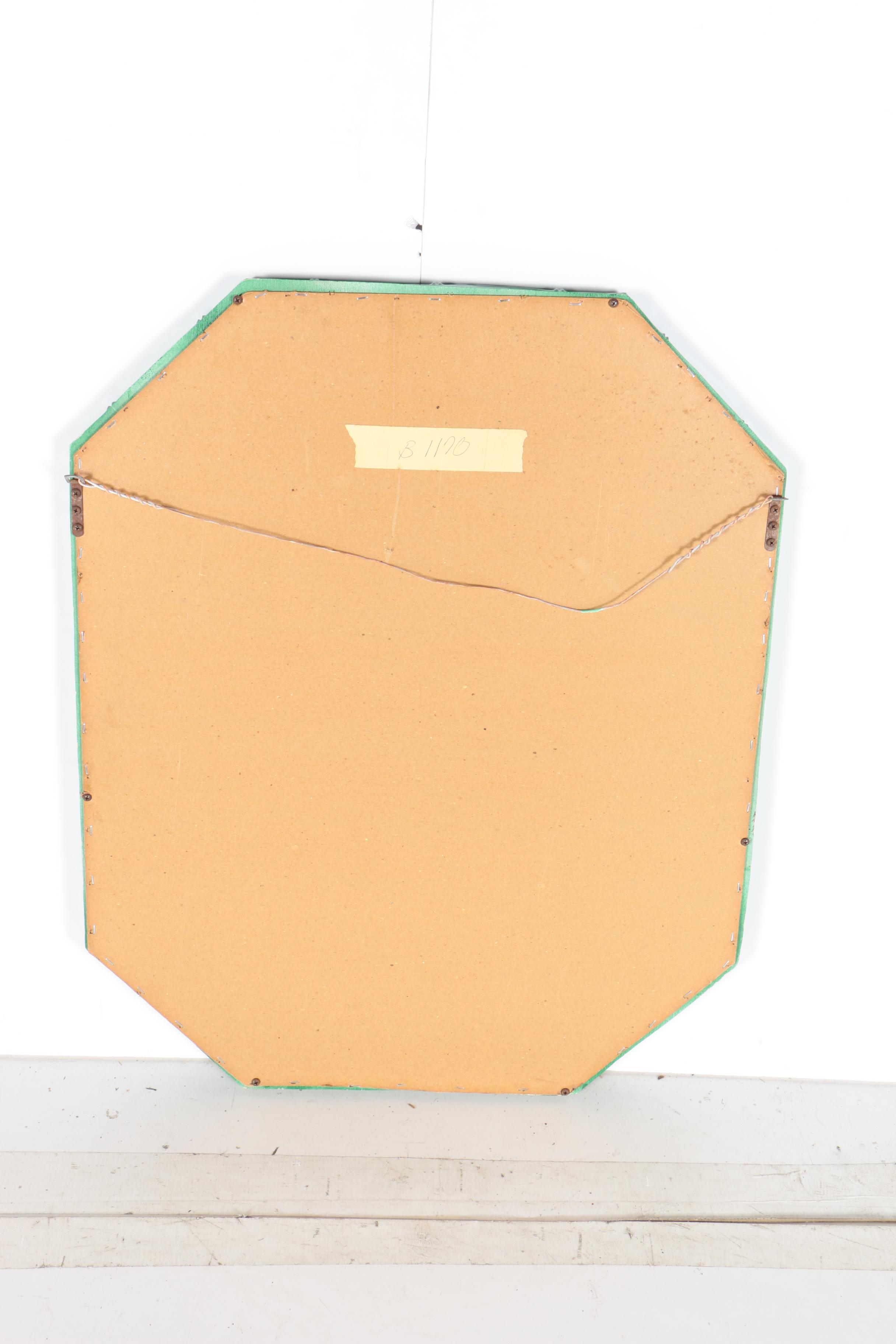 Wood Framed Wall Mirror with Green Finish