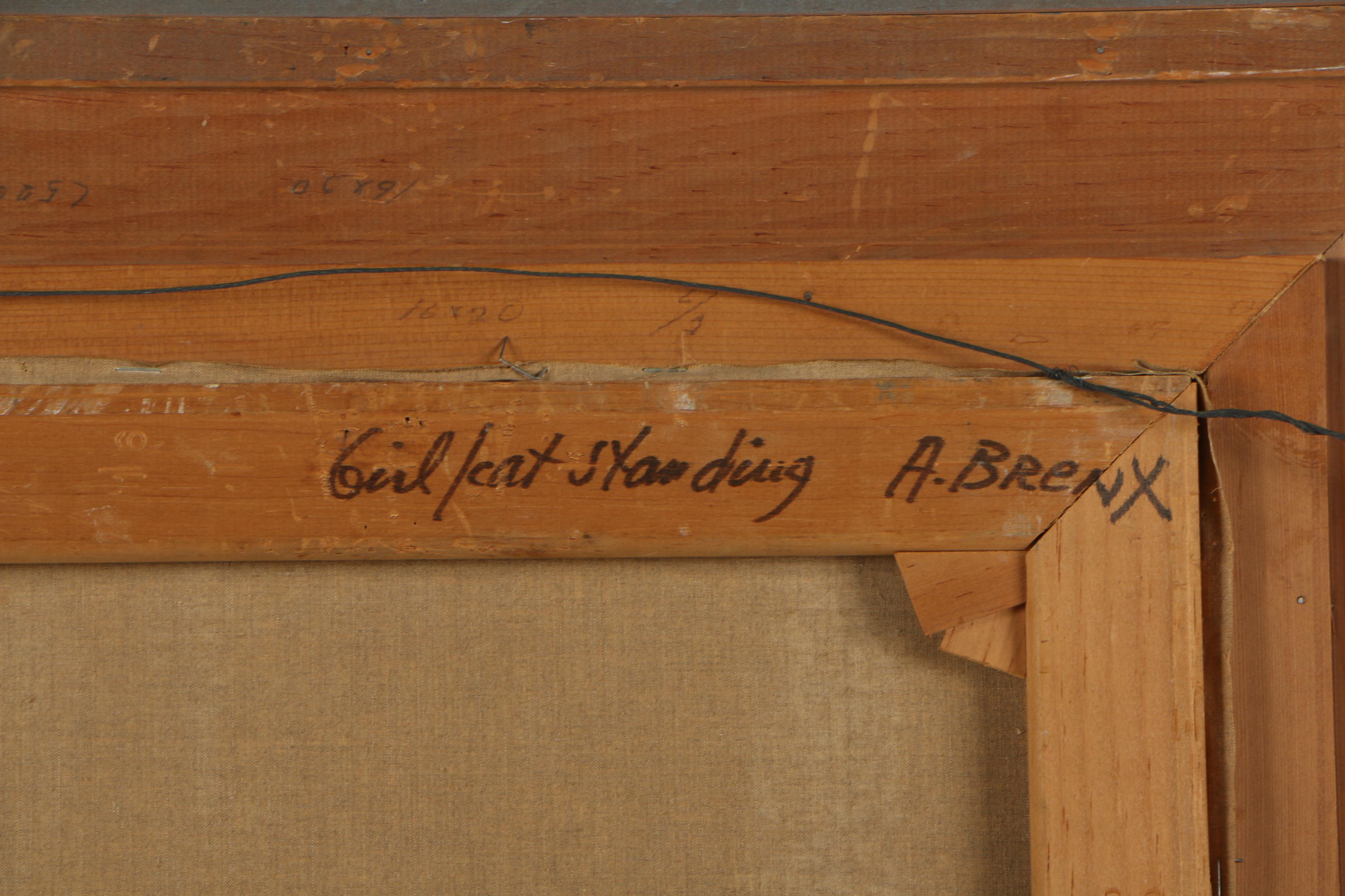 Allen Brent Oil Painting of a Girl and Cat