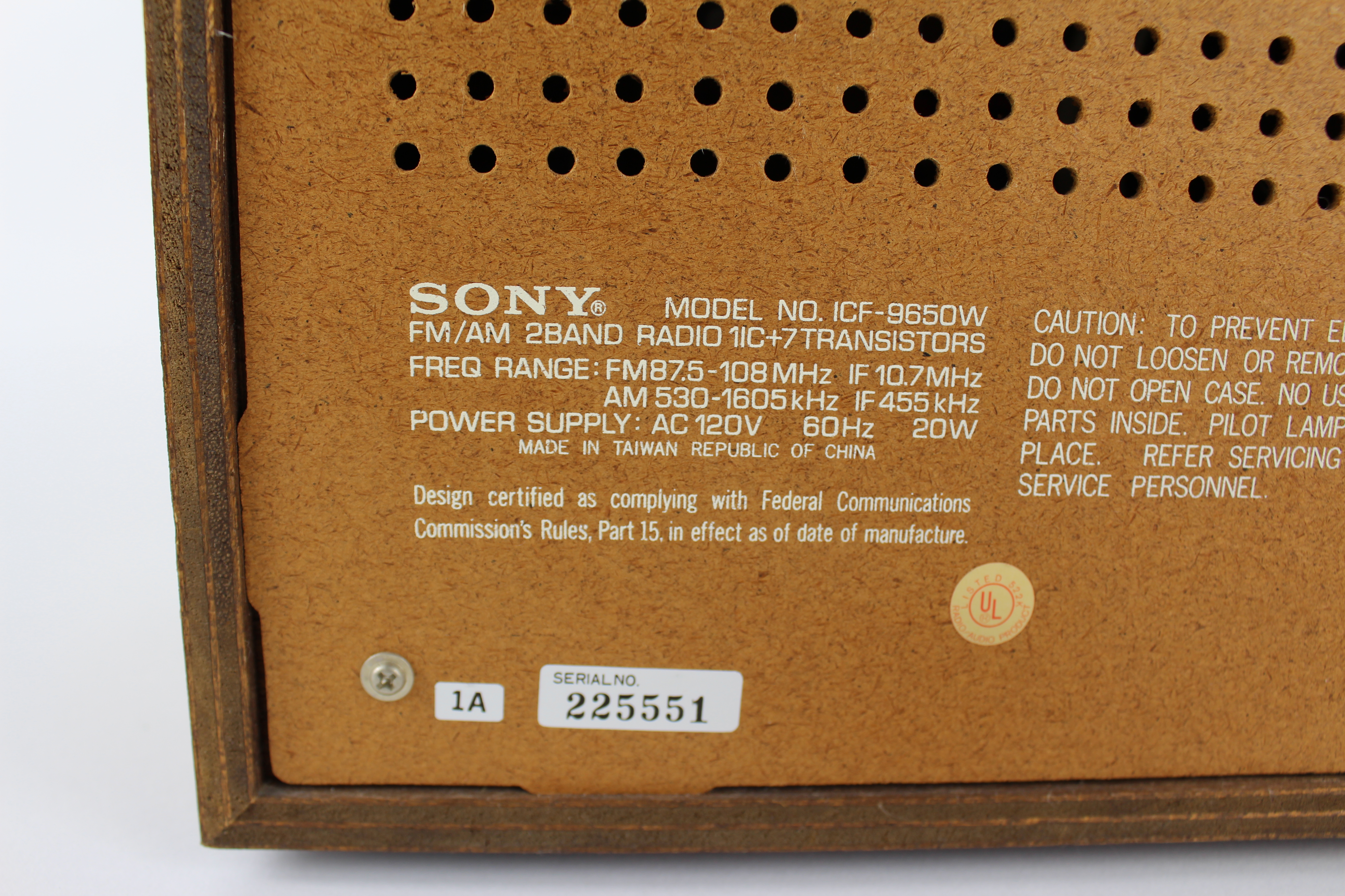 Vintage Sony Fidelity Sound Radio