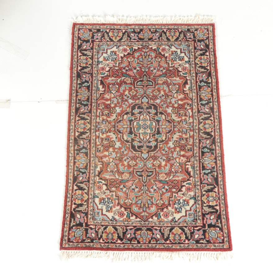 Hand-Knotted Indo-Persian Kashan Area Rug