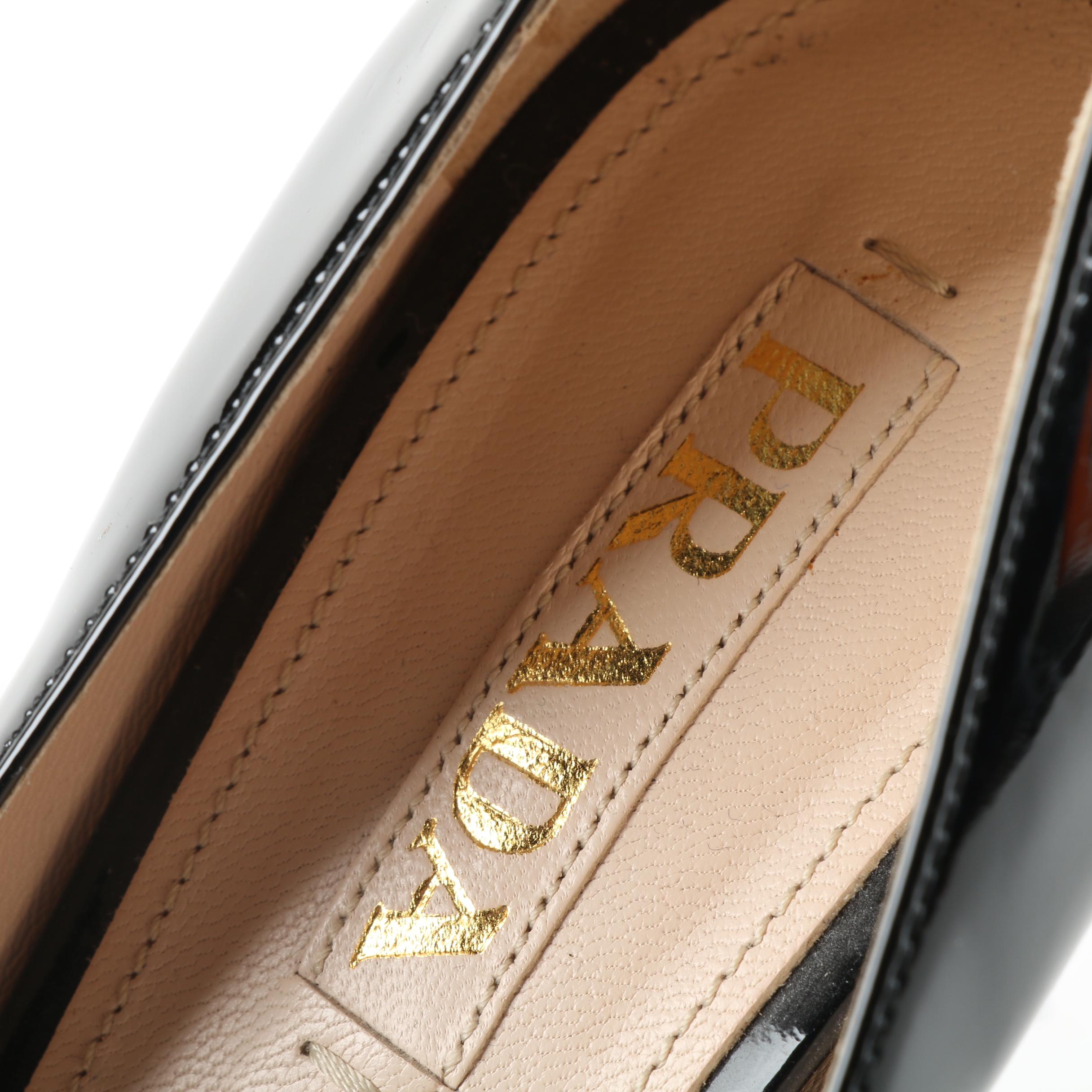 Prada Black Patent Leather Peep-Toe Pumps