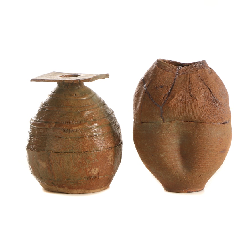 John Tuska and Seth Tuska Stoneware Bud Vases