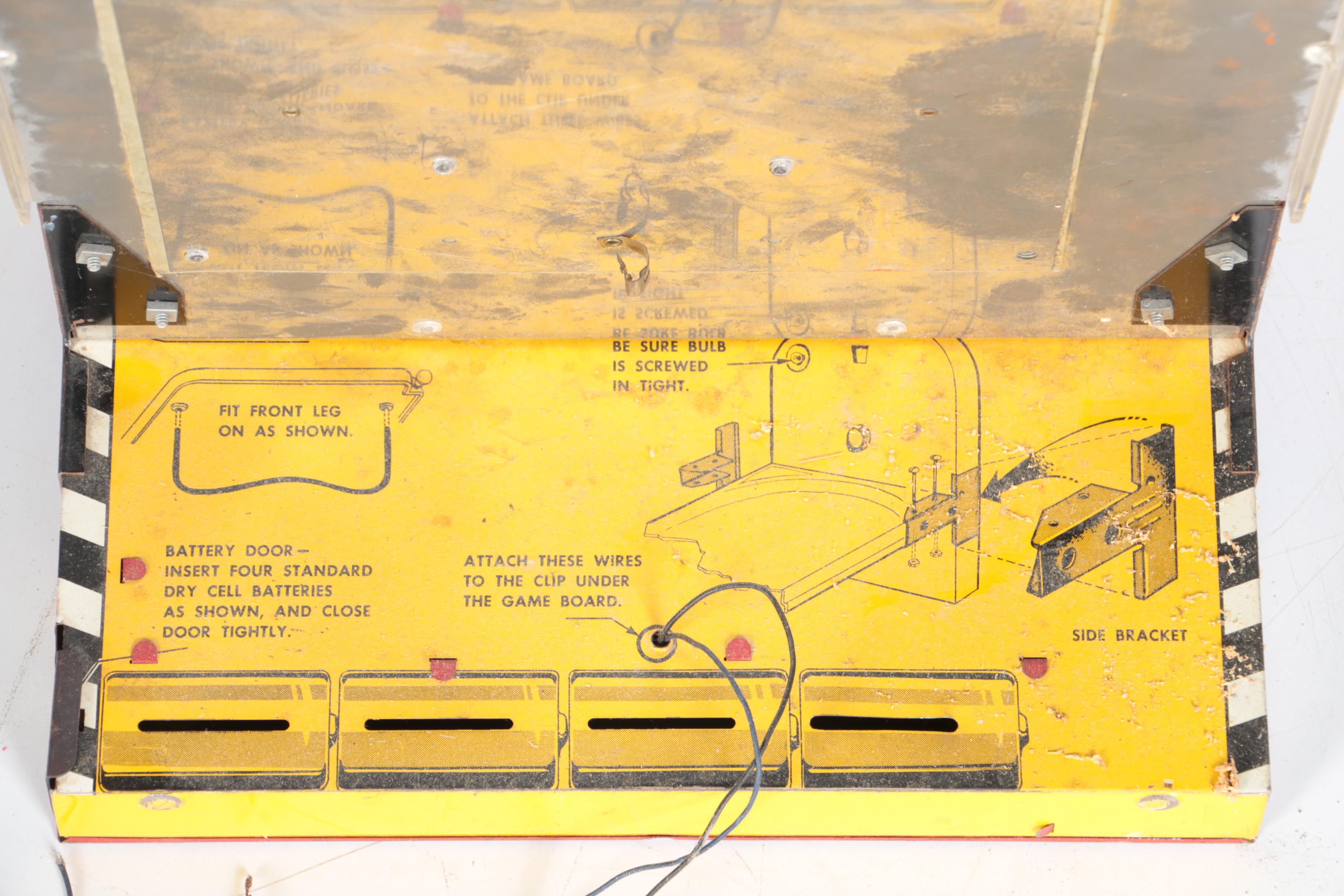 C. 1950s Marx Auto Score Deluxe Electric Midway Pinball Game and Bonanza Bank