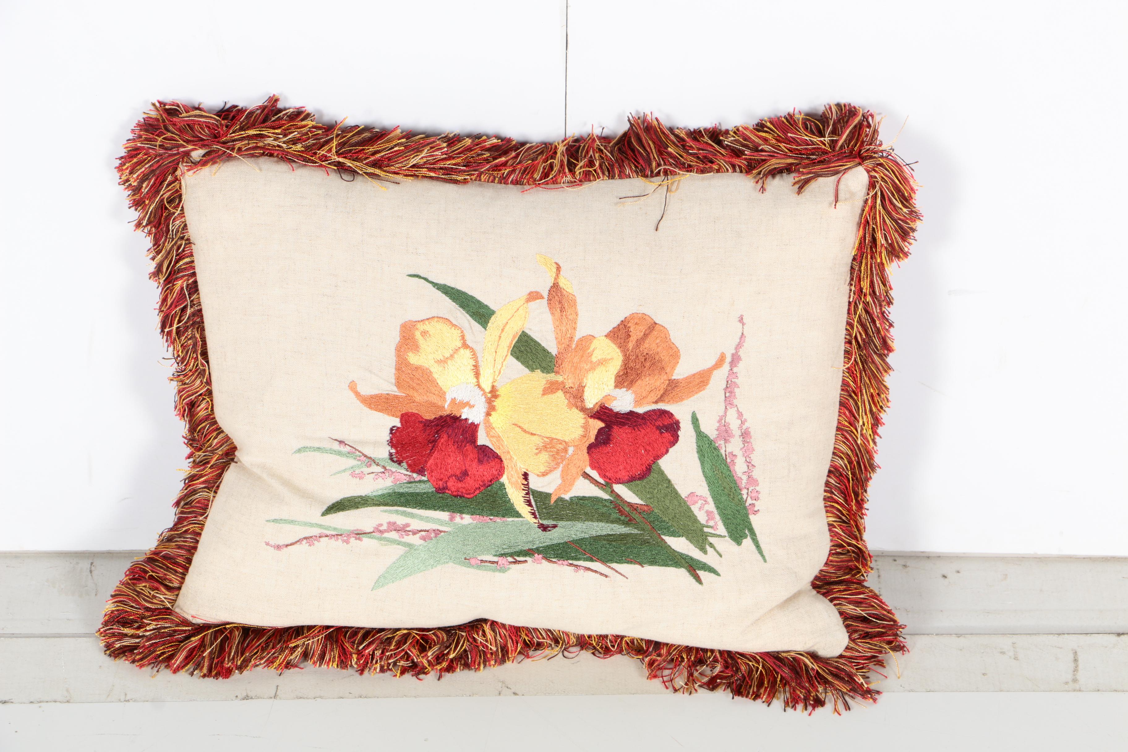 Kennebunk Weavers Blanket with Embroidered Accent Pillow