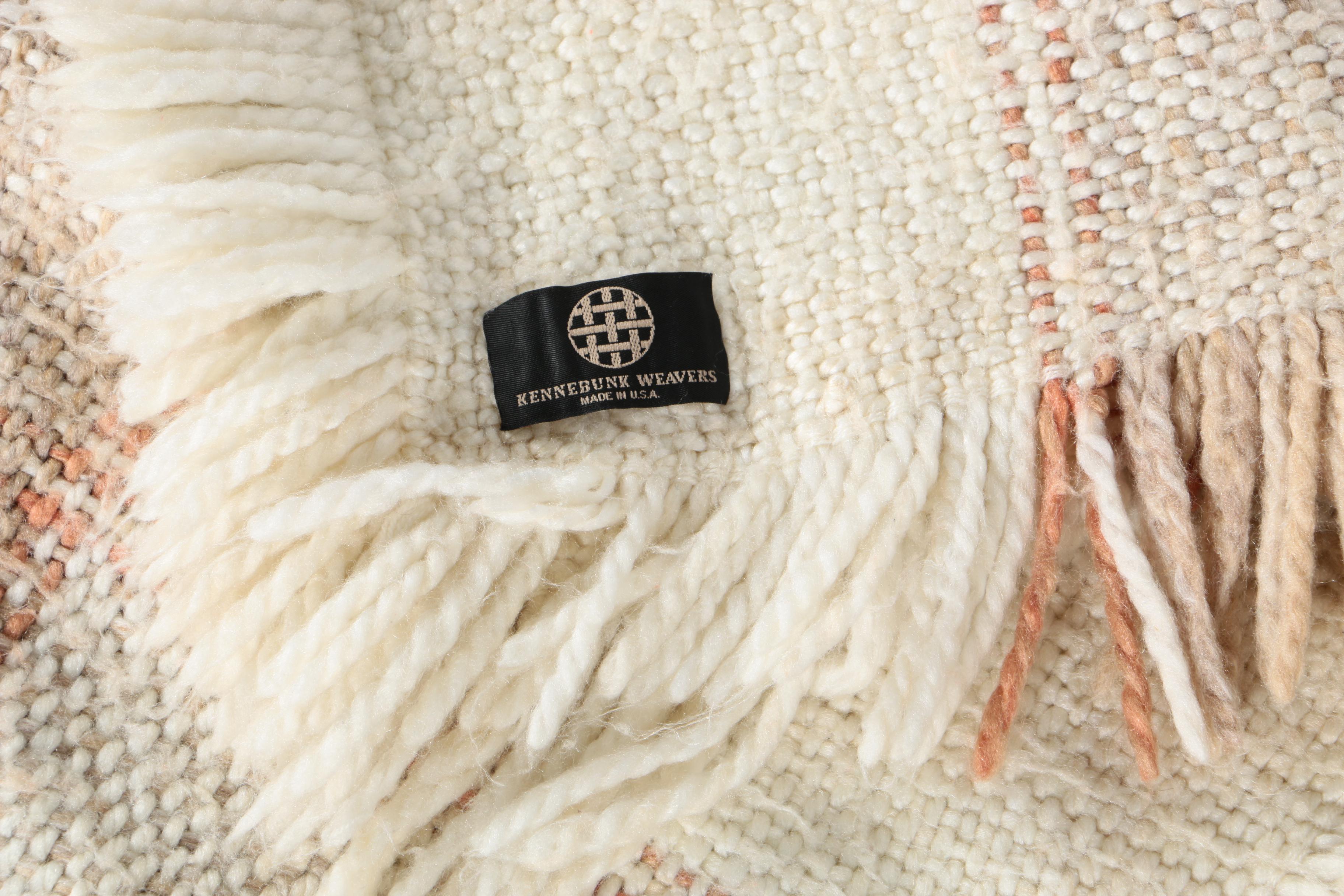 Kennebunk Weavers Blanket with Embroidered Accent Pillow