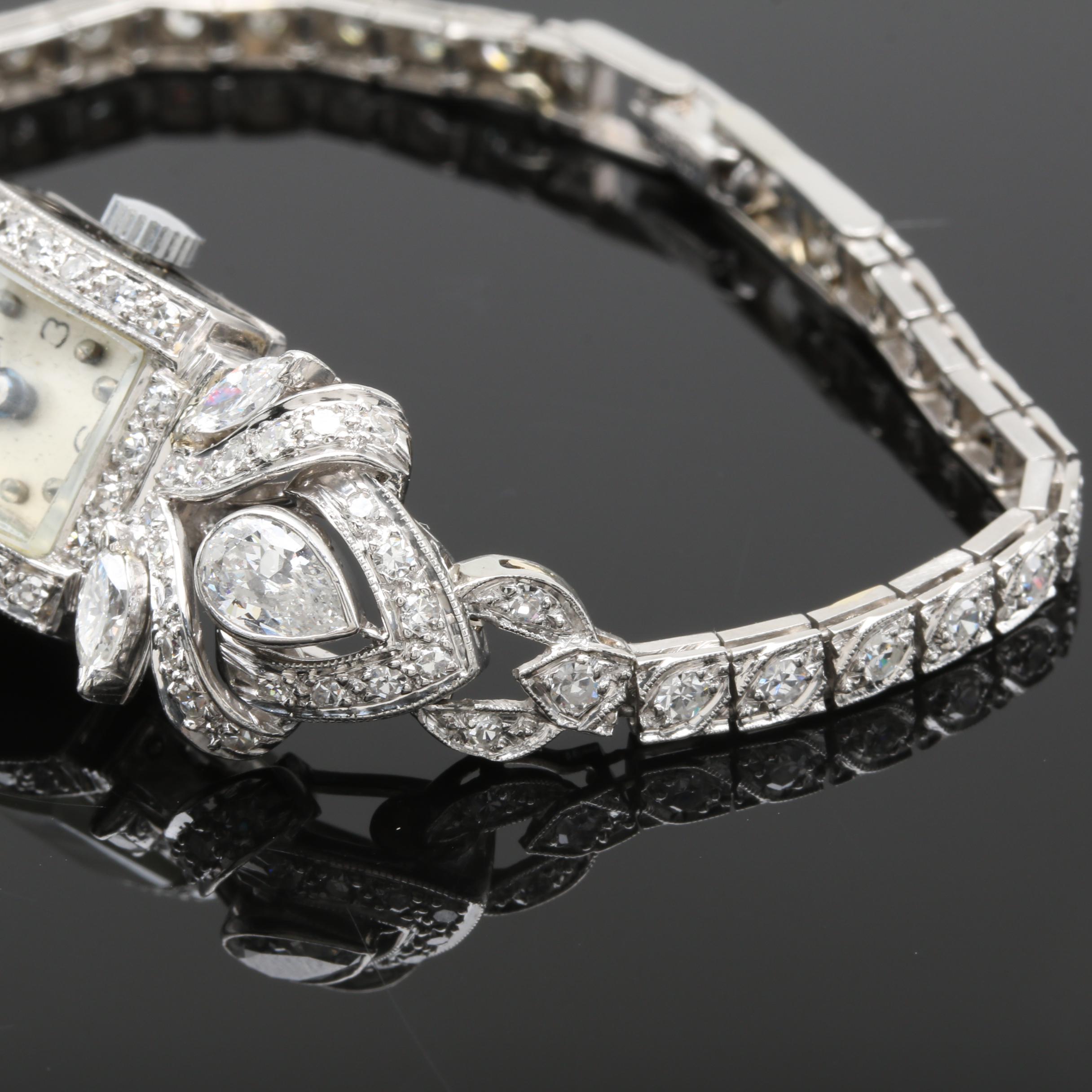 Hamilton Platinum 2.60 CTW Diamond Link Watch