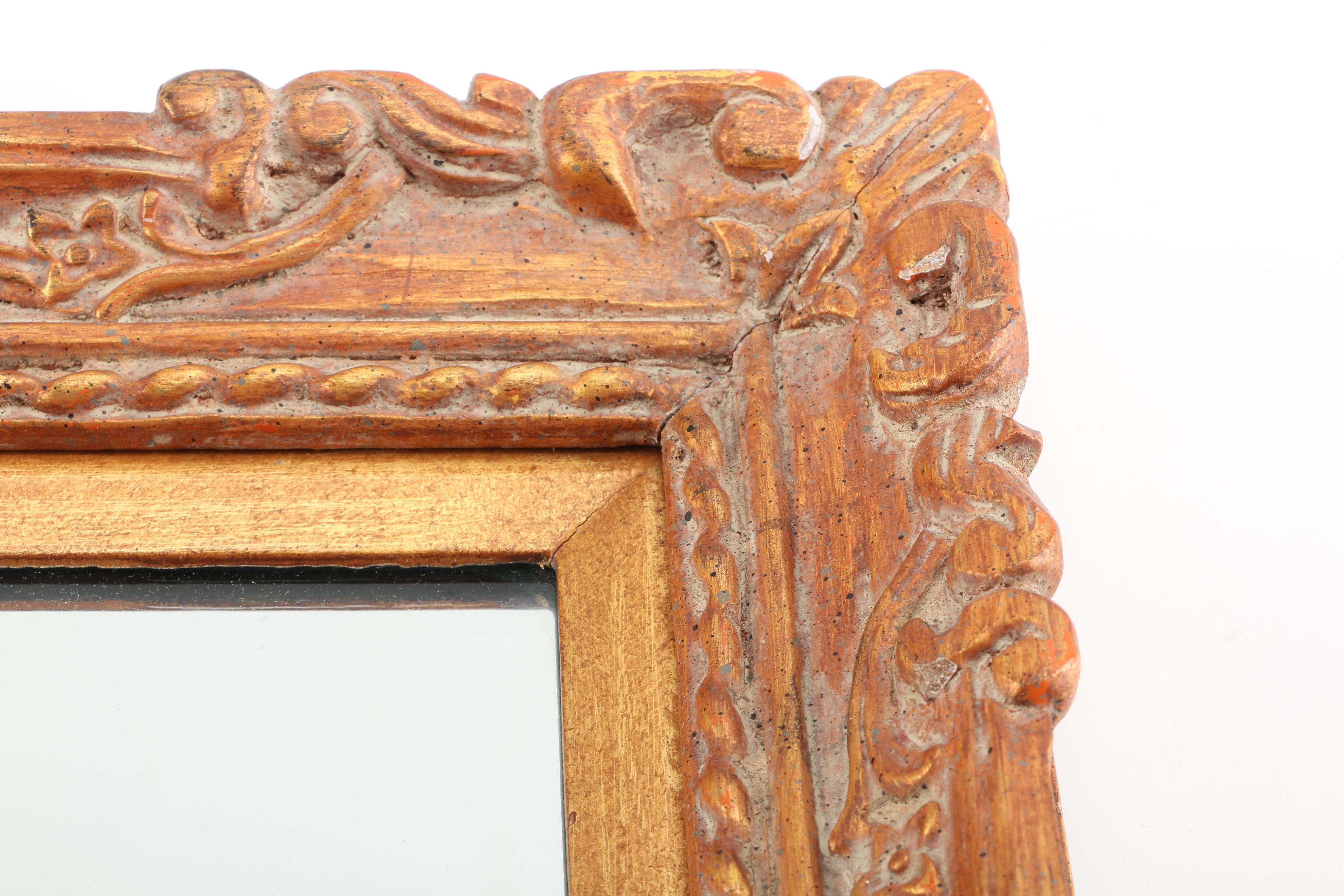 Carved Wood Framed Wall Mirror