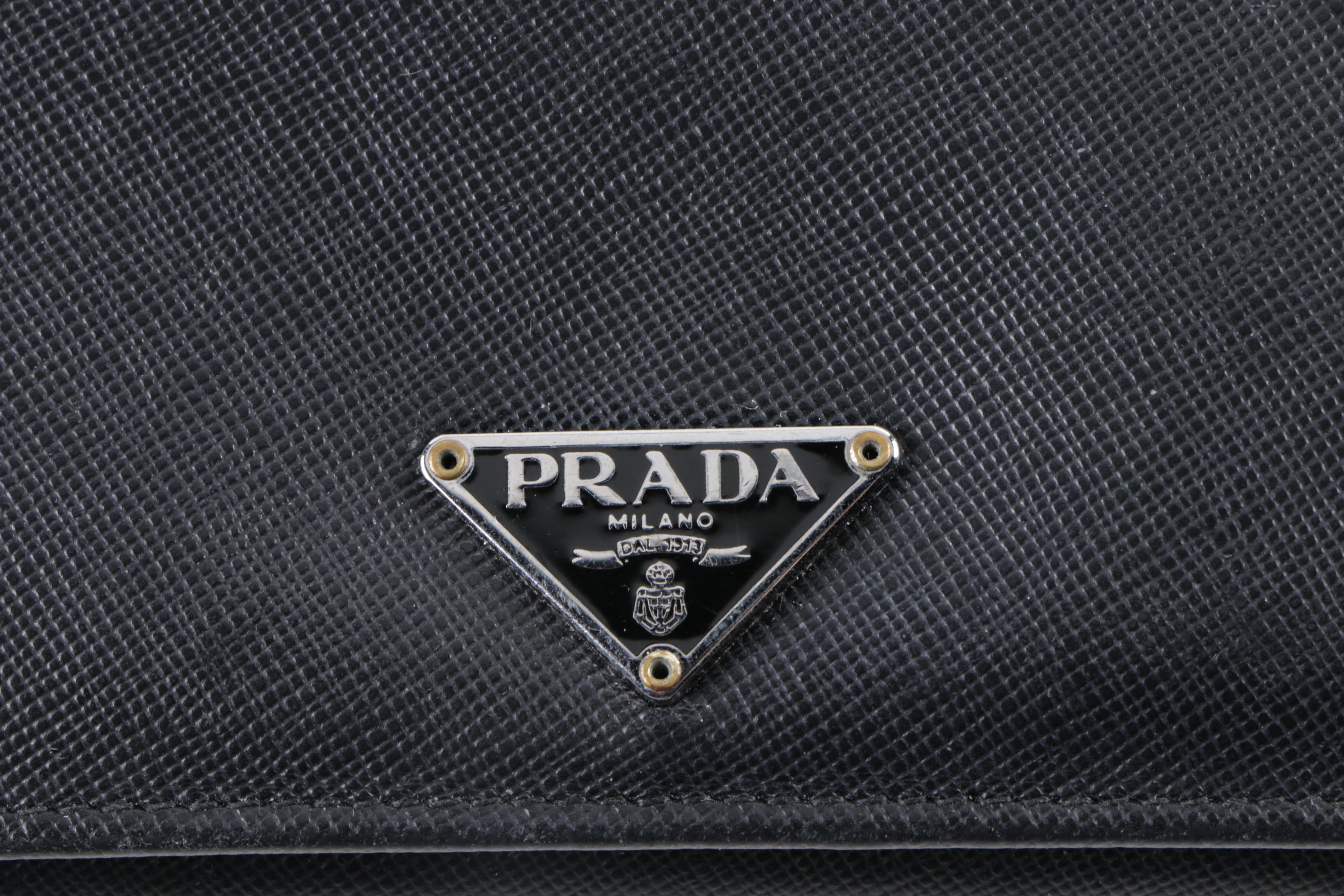 Prada Milano Black Saffiano Leather Wallet
