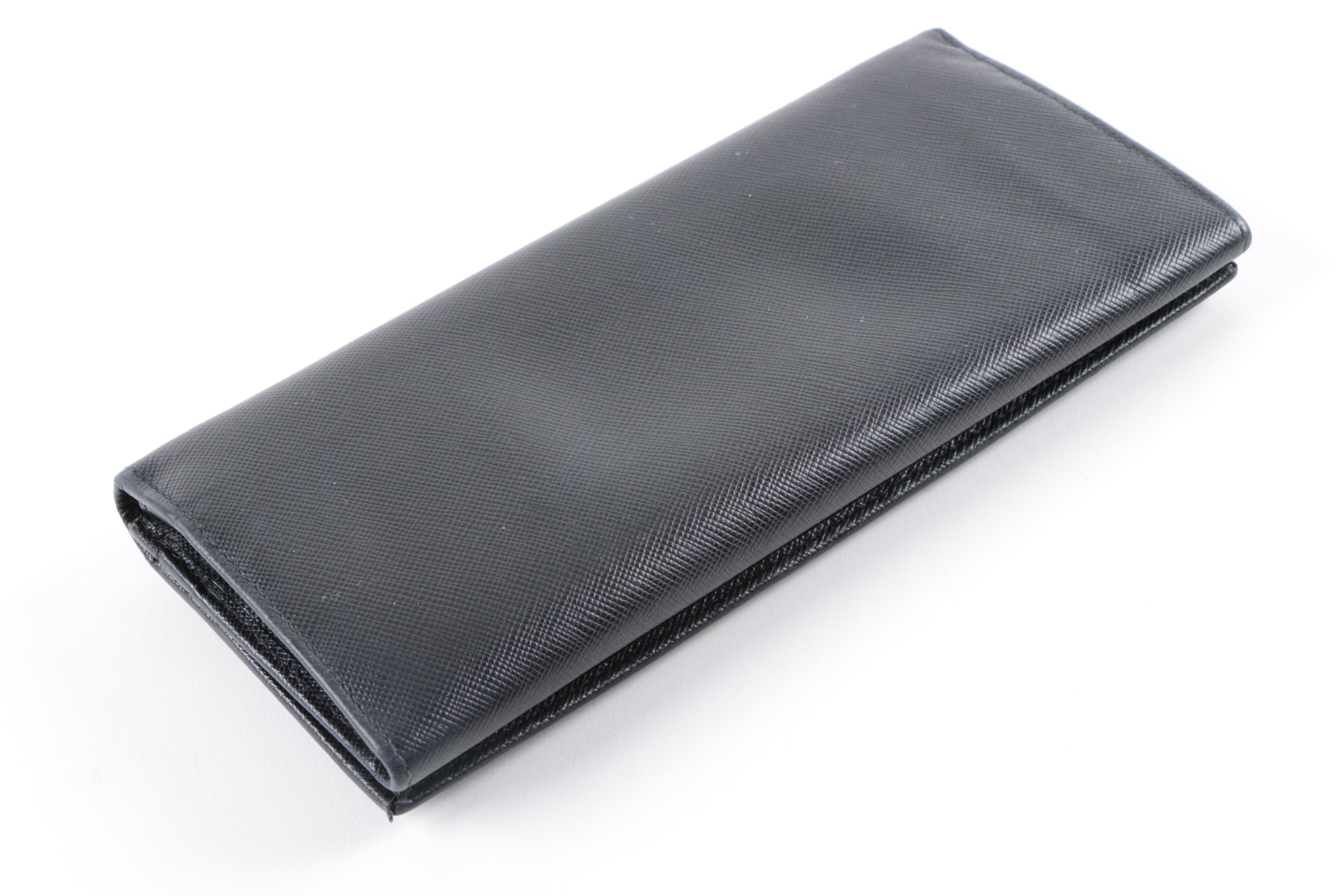 Prada Milano Black Saffiano Leather Wallet