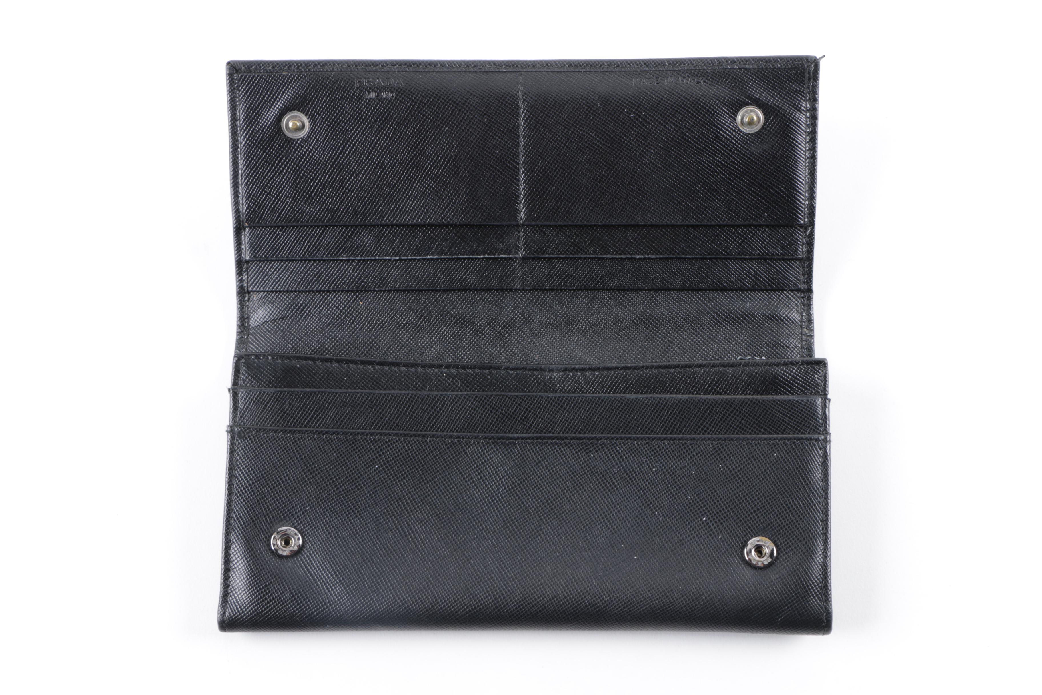 Prada Milano Black Saffiano Leather Wallet