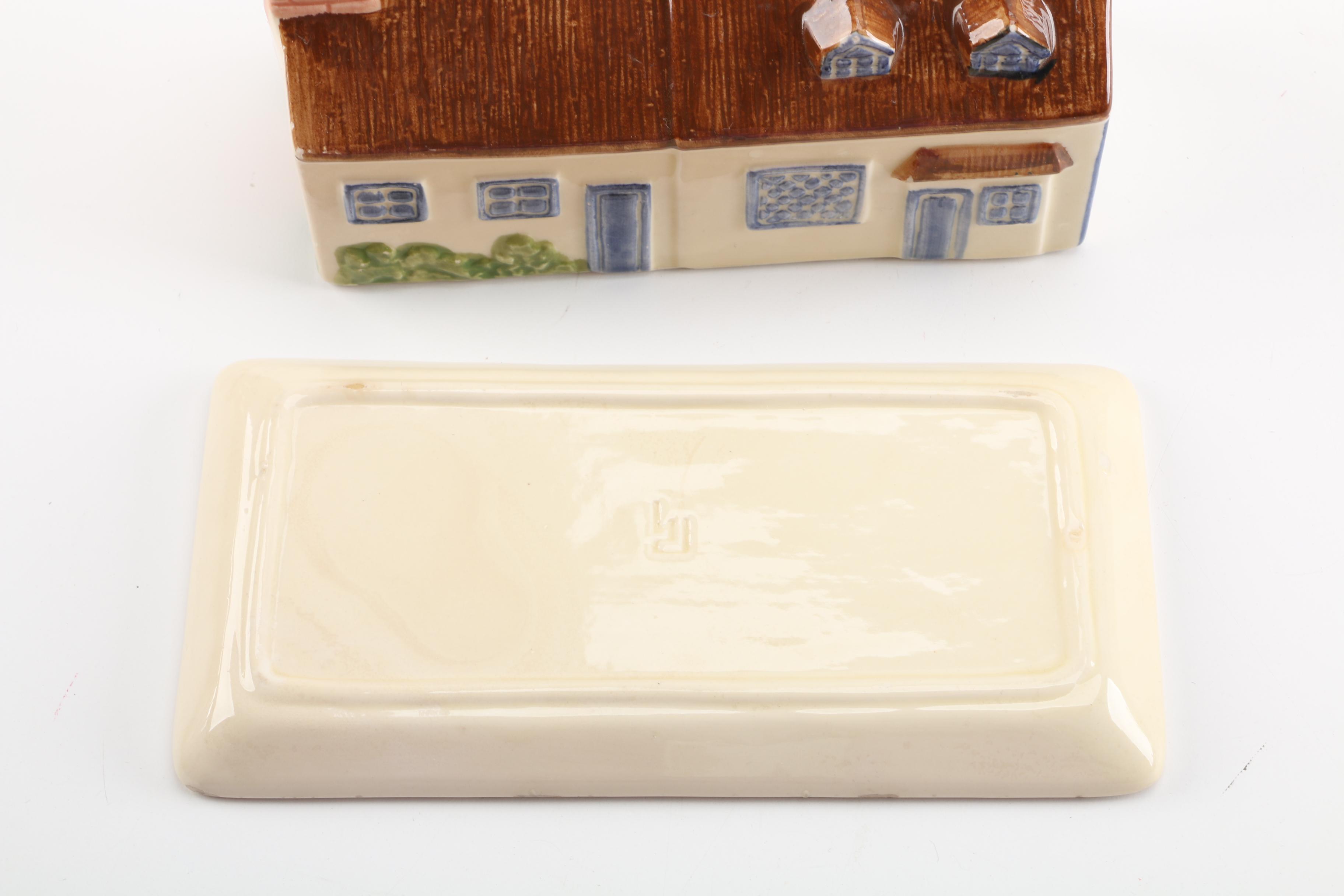 The Haldon Group "Village" House Themed Canisters and Harrods Ltd. Jar Car