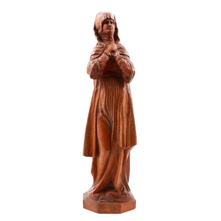 Hand Carved Statue Of St. Agnes of Bohemia
