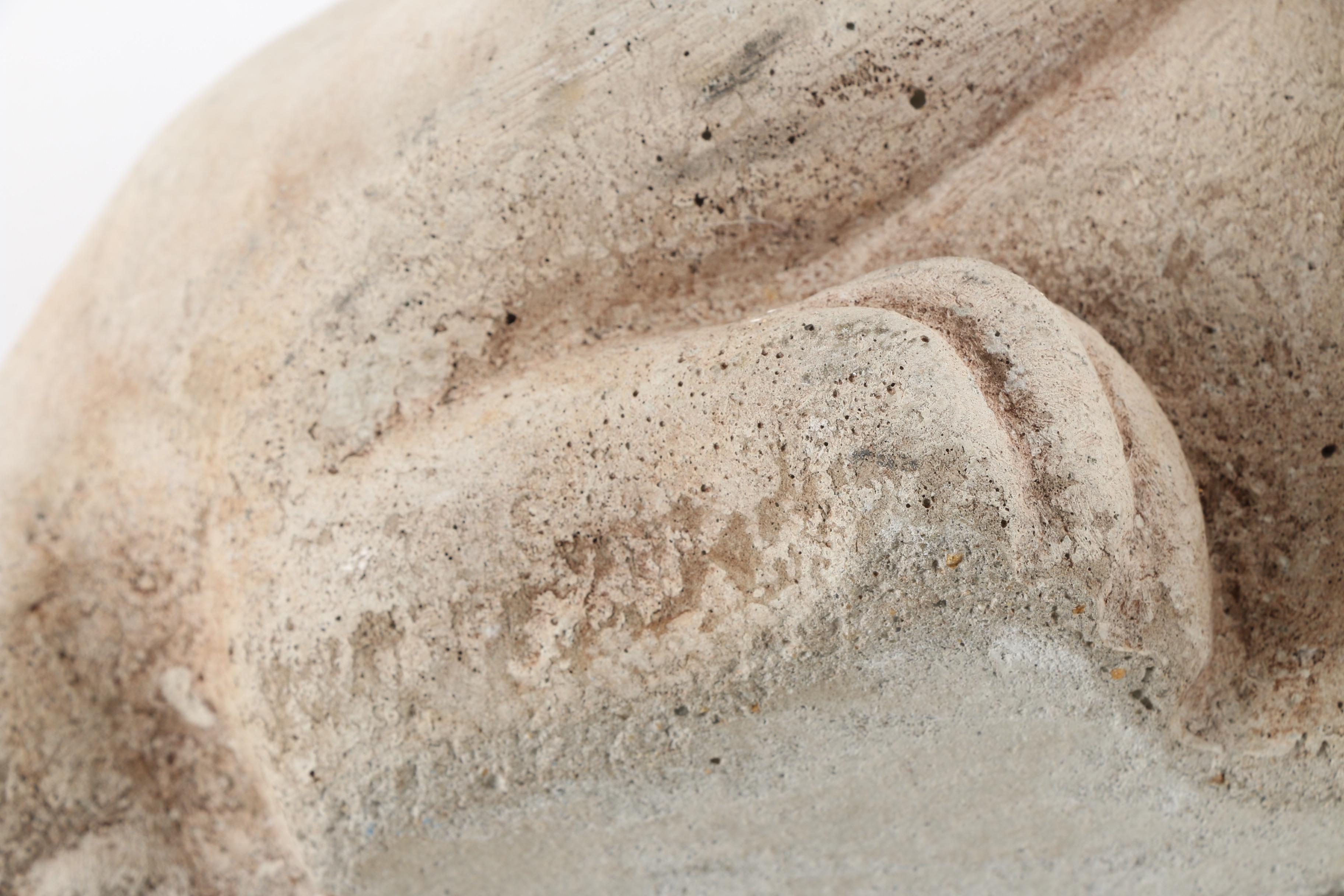 English Cast Stoneware Cat Garden Statue with Glass Eyes