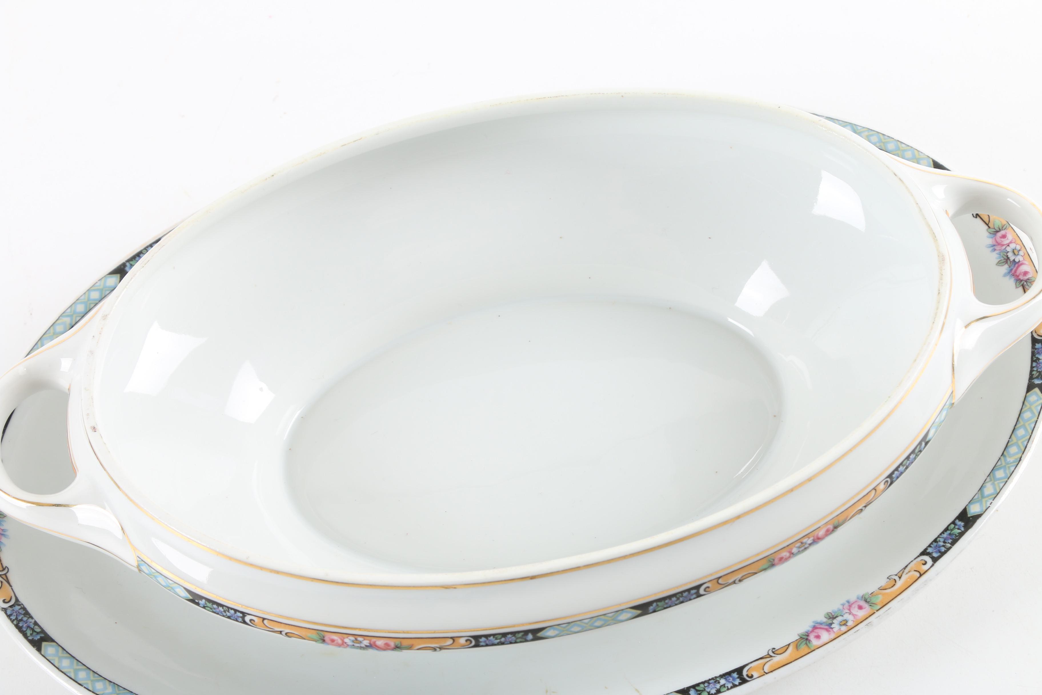 Krister Porcelain Soup Tureen and Platter, 1905-1920