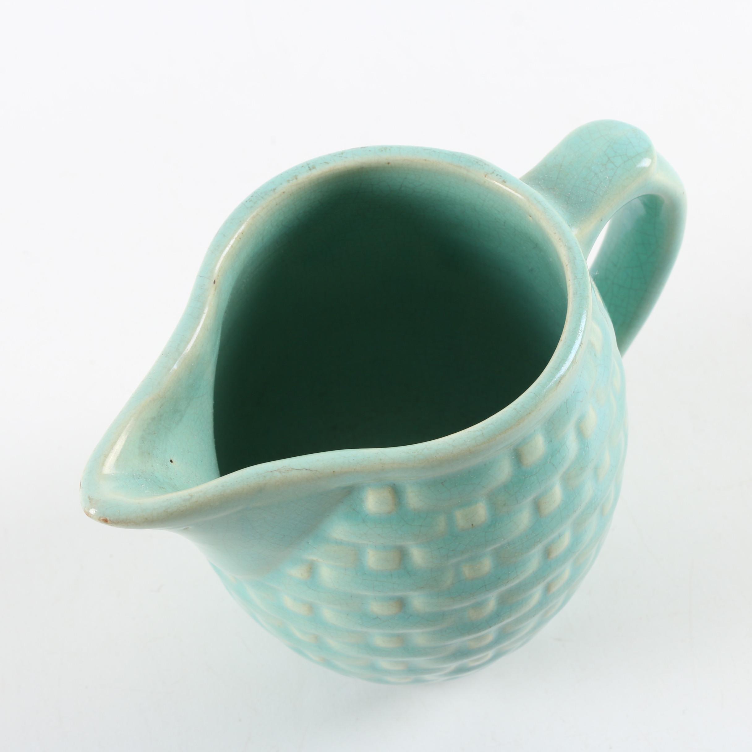 Weller Pottery Basketweave Pitcher