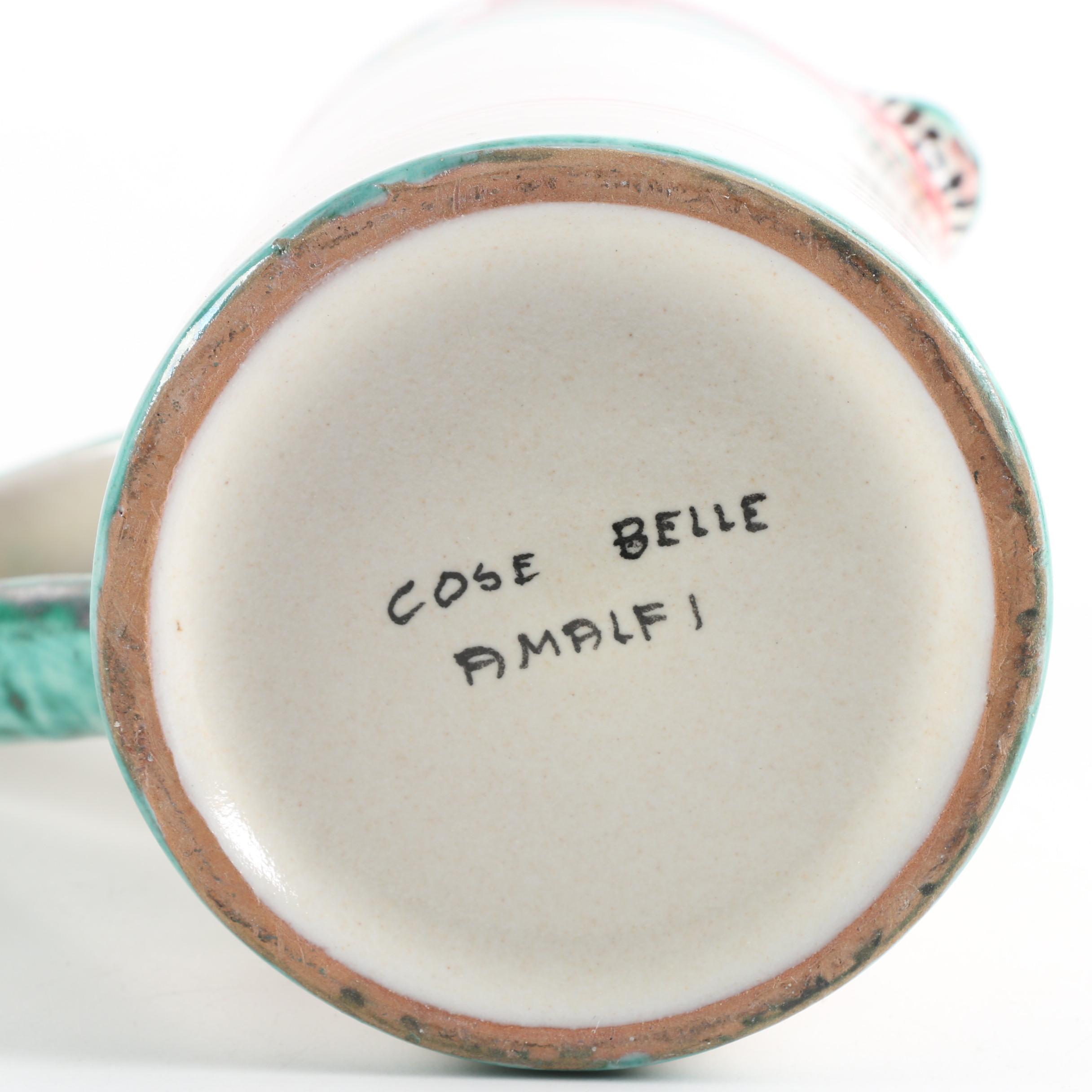 Italian Art Pottery Pitcher and Plate