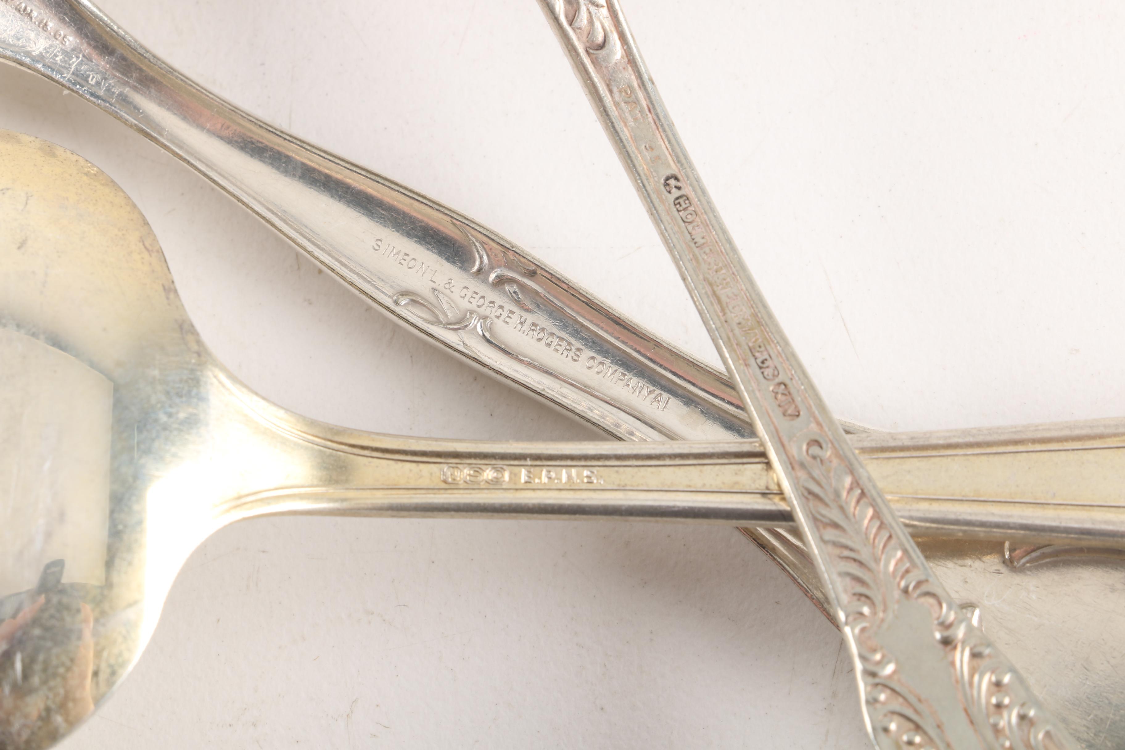 Paul Revere Style Silver Plate Bowl and Assorted Silver Plated Serveware