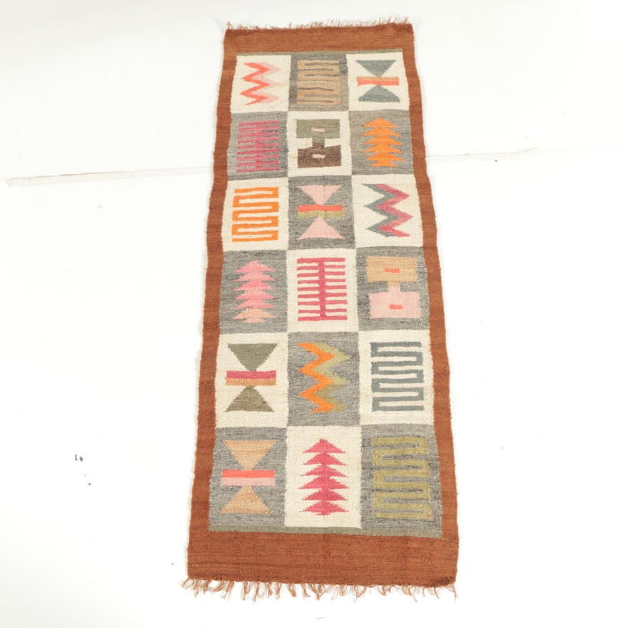 Handwoven Mexican or South American Wool Carpet Runner