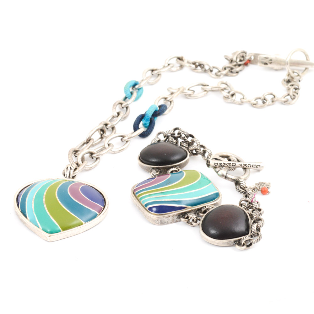 Lucky Brand Enameled Necklace and Bracelet Set