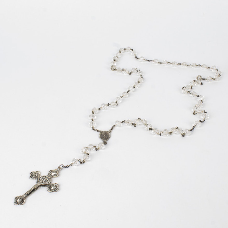 Sterling Silver and Crystal Bead Rosary