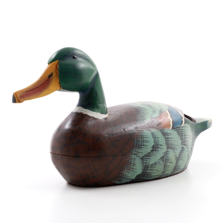 Hand Painted Mallard Duck Decoy Figurine