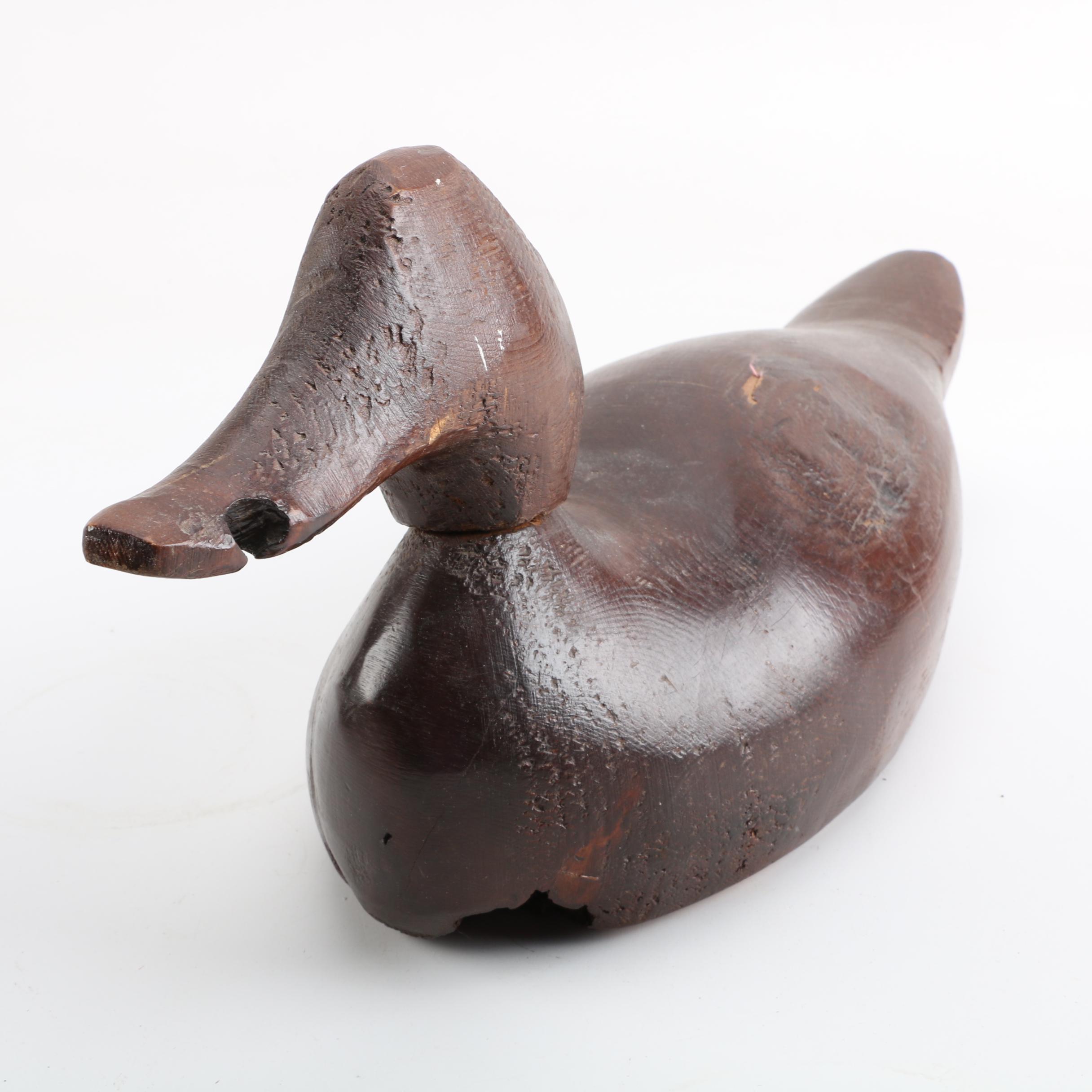 Hand Carved Mallard Duck with Stained Finish