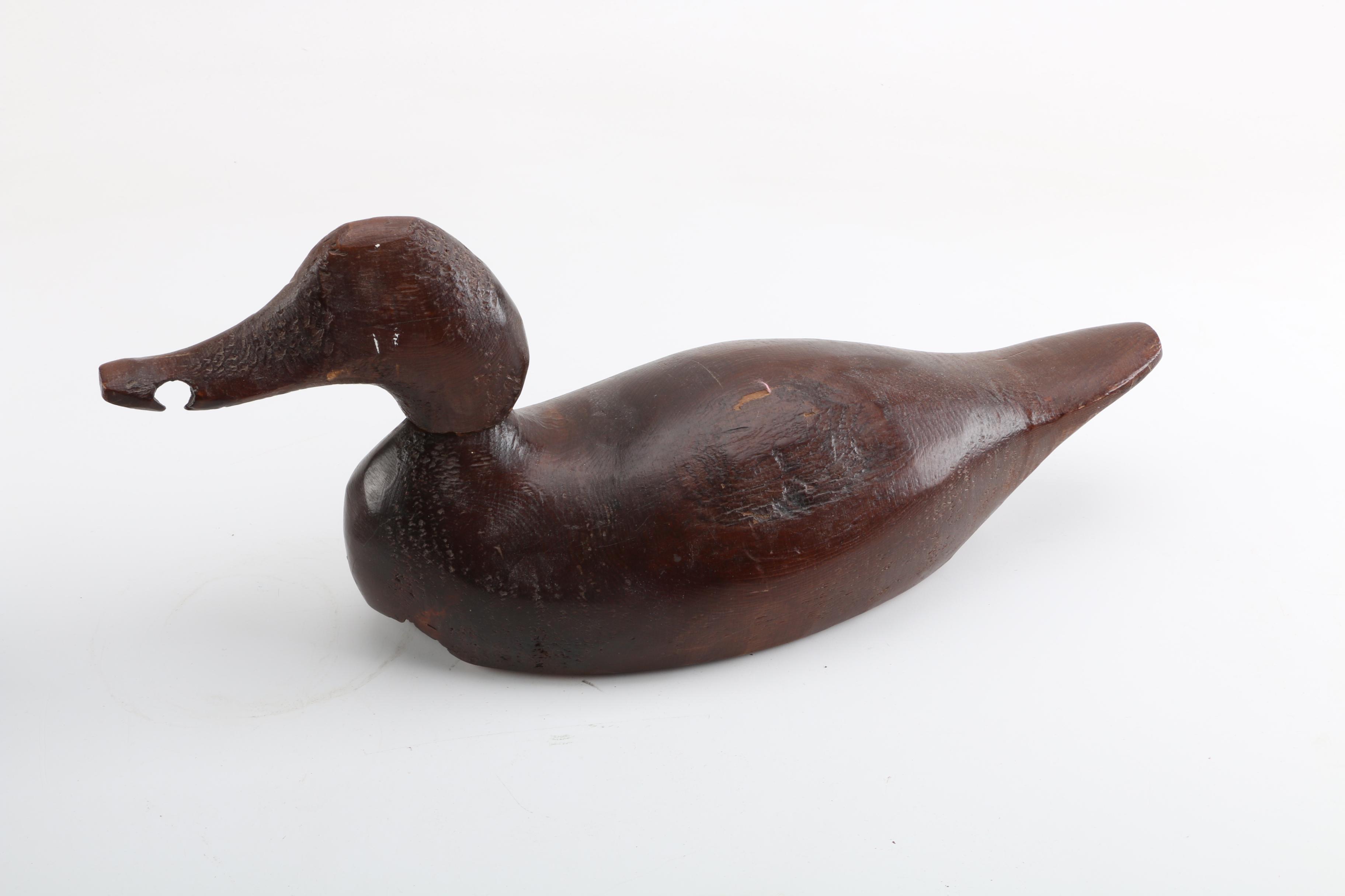 Hand Carved Mallard Duck with Stained Finish