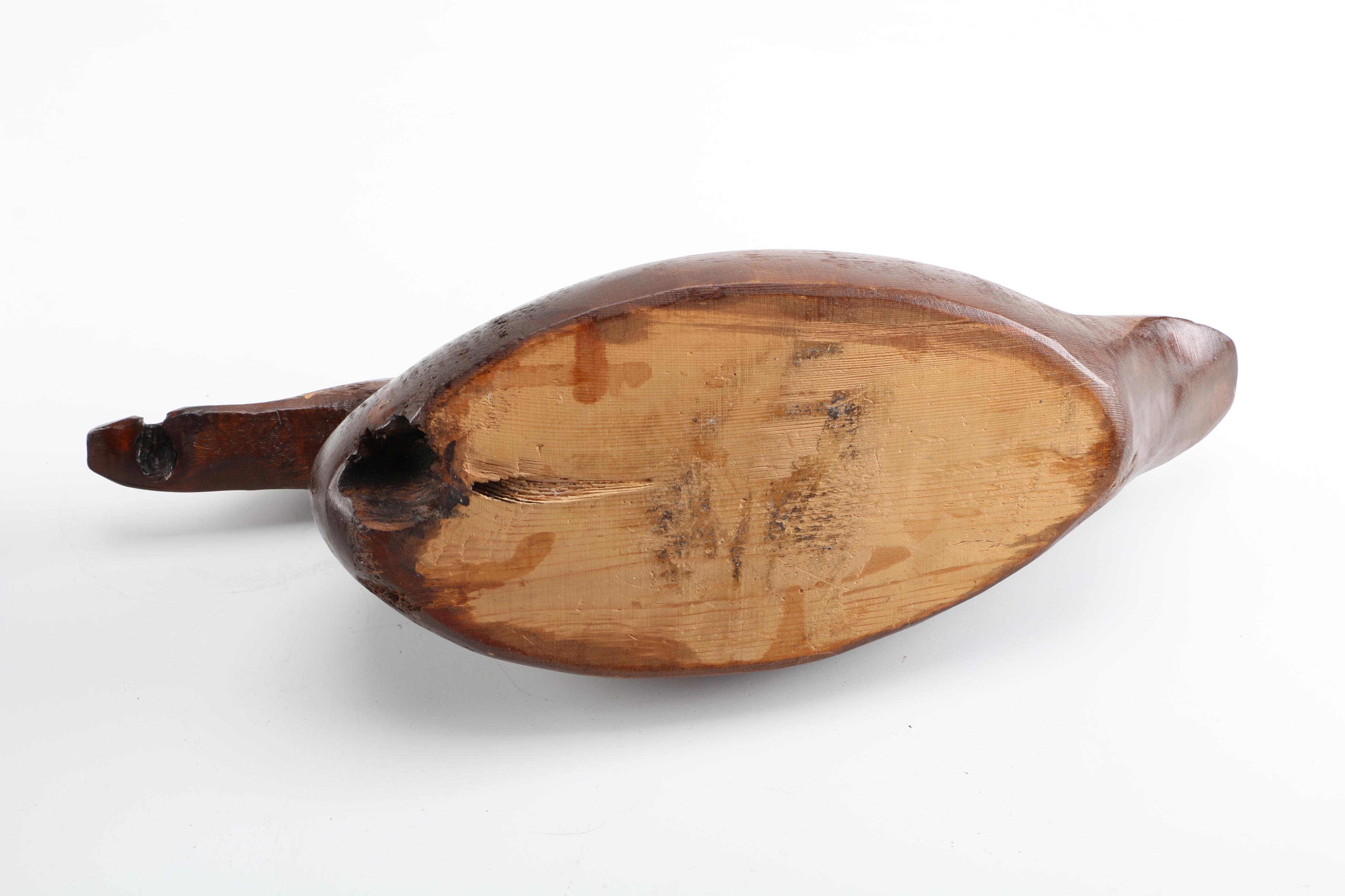 Hand Carved Mallard Duck with Stained Finish