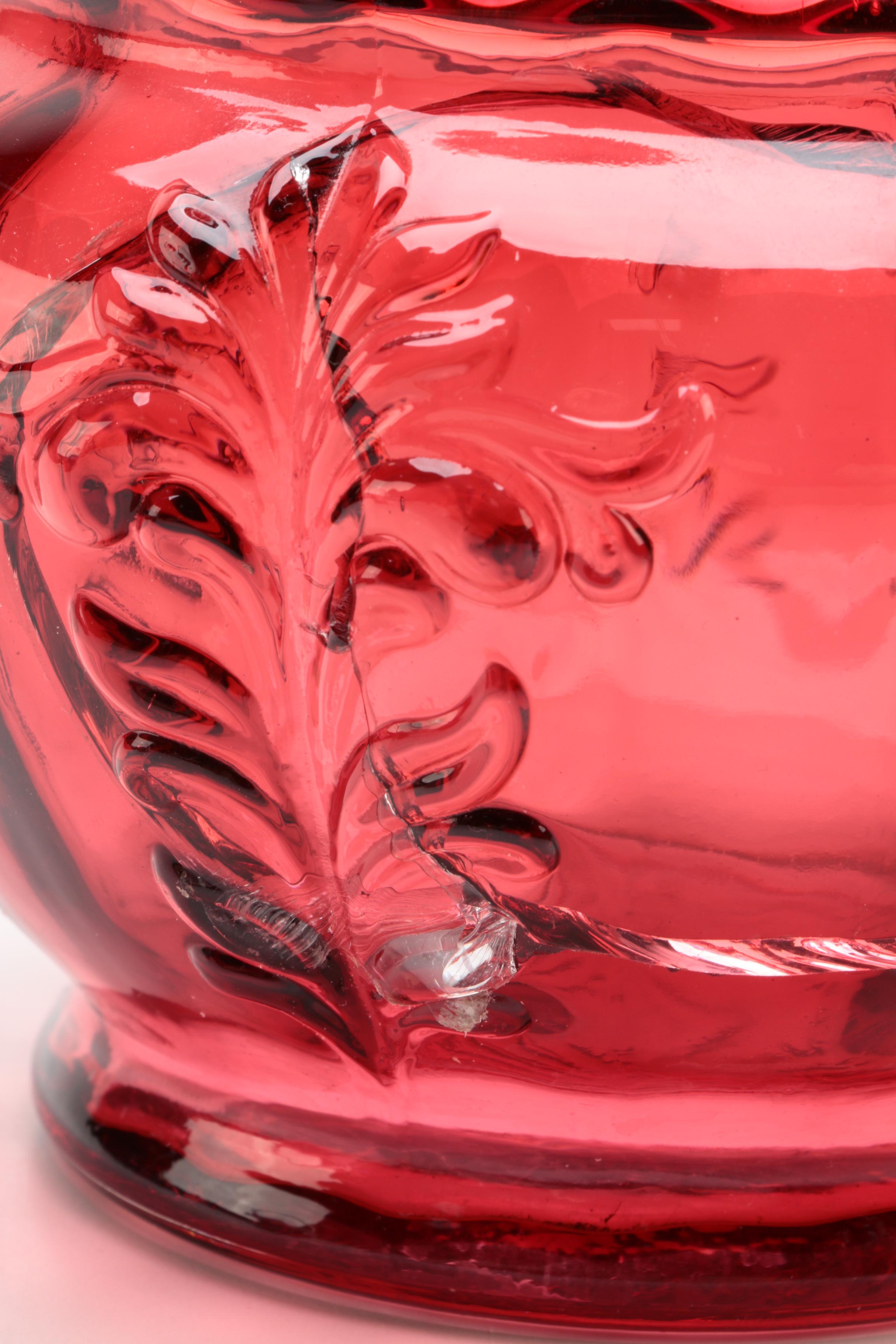 Signed Fenton Glass Basket and Vase