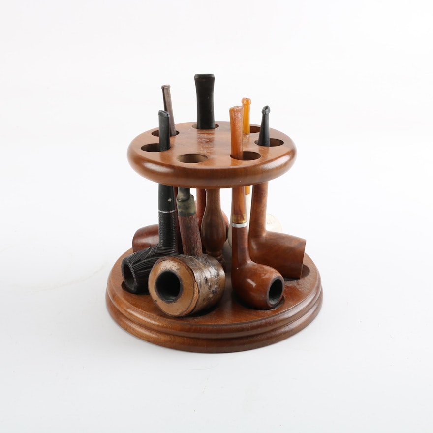Tobacco Pipes with Pipe Rack