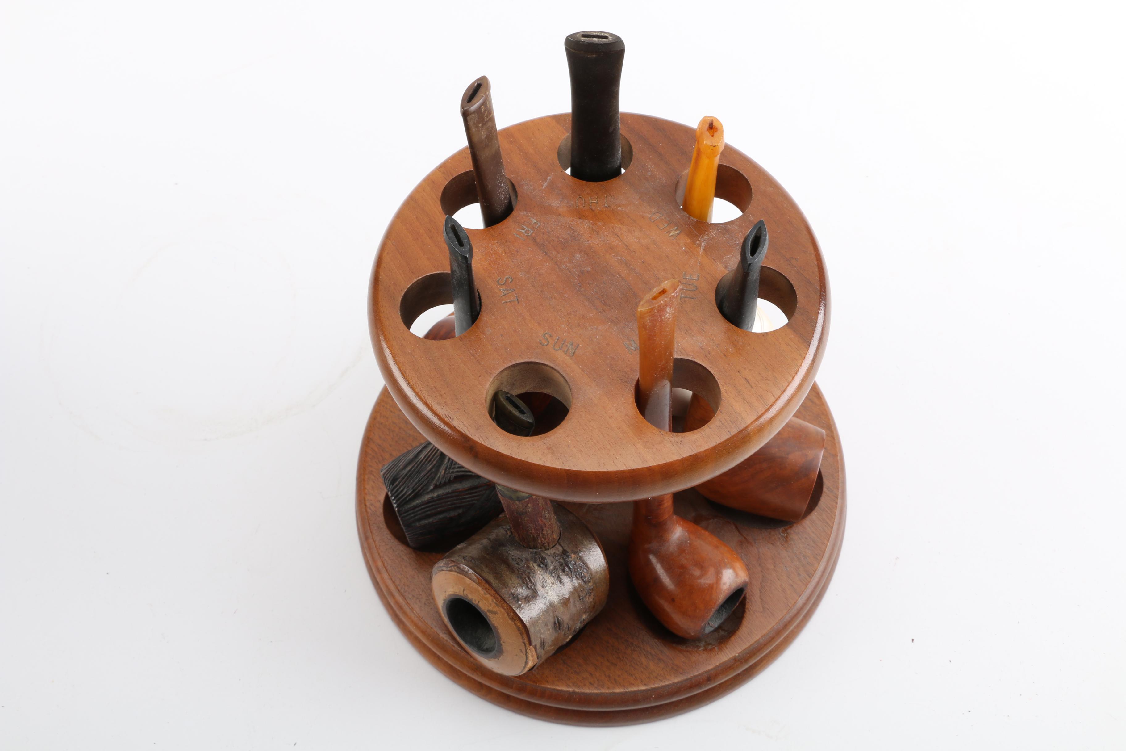 Tobacco Pipes with Pipe Rack